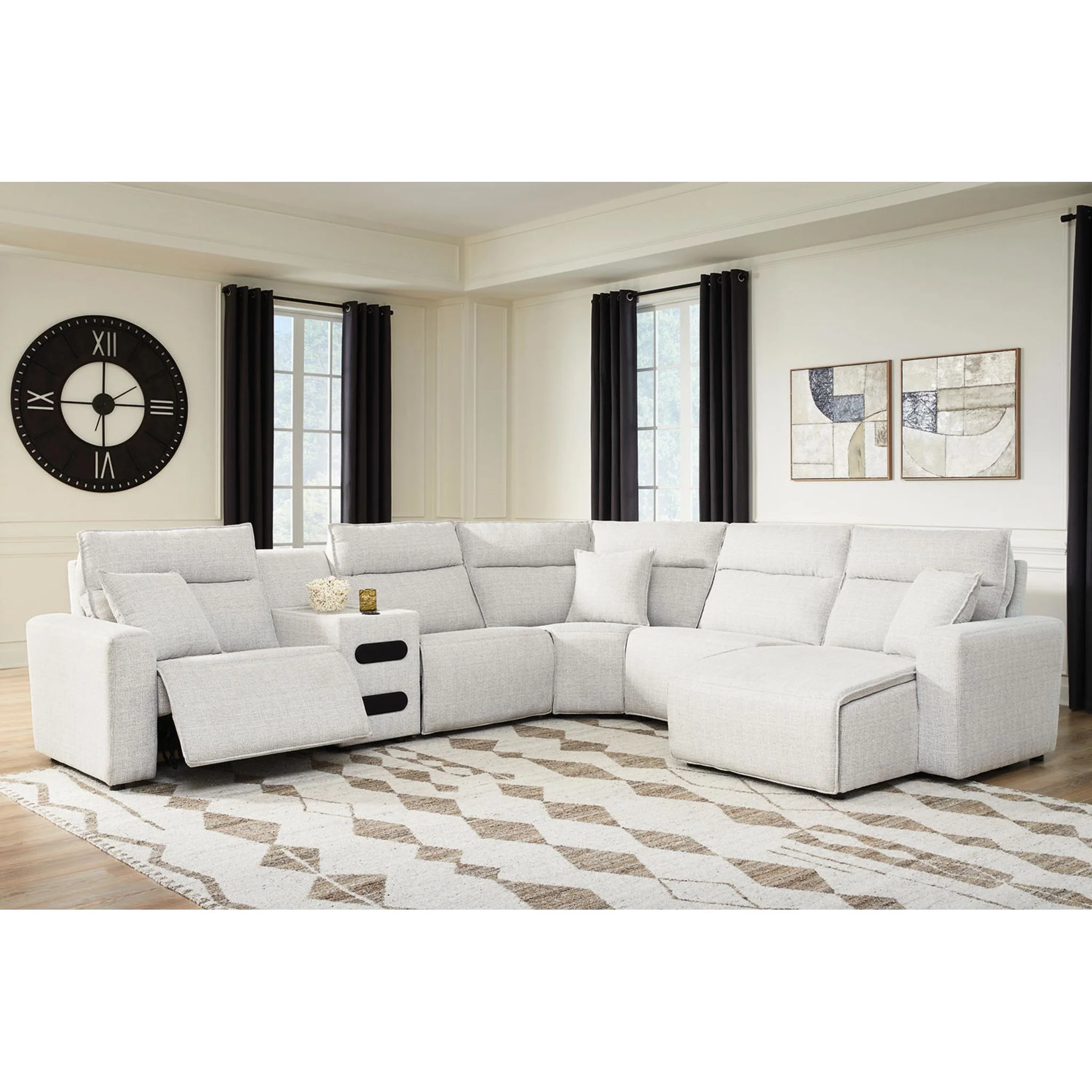 Modmax II 6 Piece Modular Reclining Sectional with Audio Console - Image 2