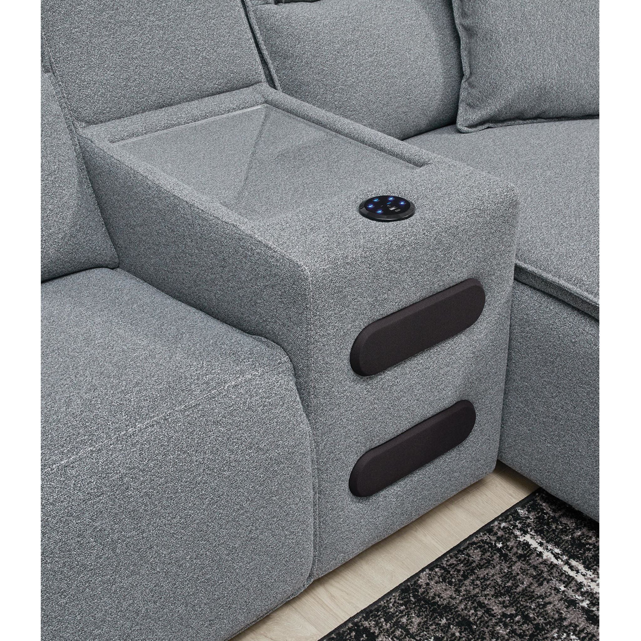 Modmax II 6 Piece Modular Reclining Sectional with Audio Console - Image 9