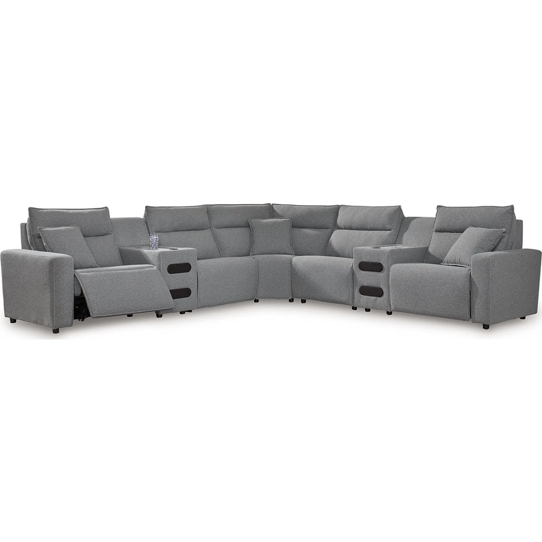 Modmax II 7 Piece Modular Power Reclining Sectional with Audio Consoles - Image 9
