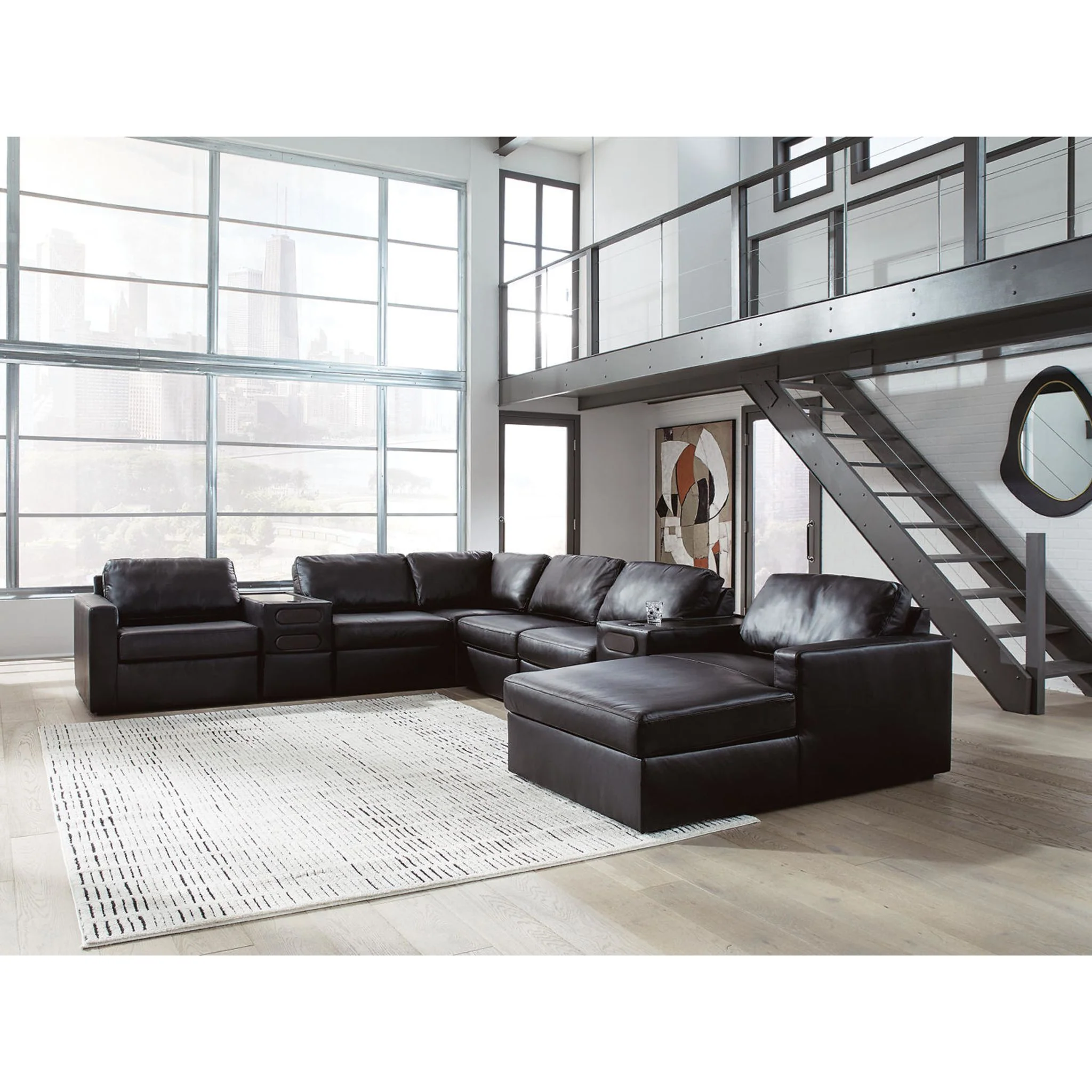 Modmax II 8 Piece Modular Sectional with Chaise and Audio Consoles - Image 4