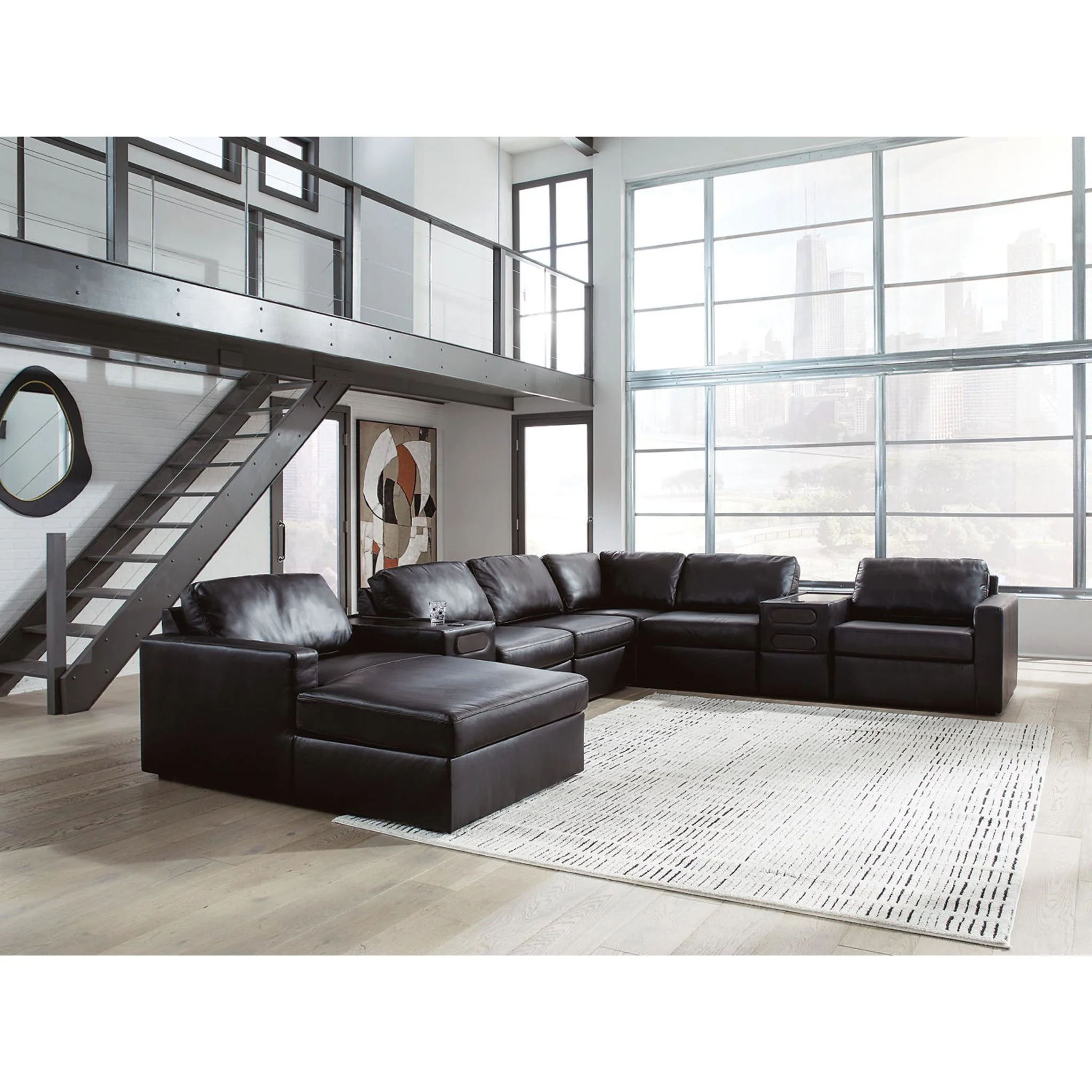 Modmax II 8 Piece Modular Sectional with Chaise and Audio Consoles - Image 8