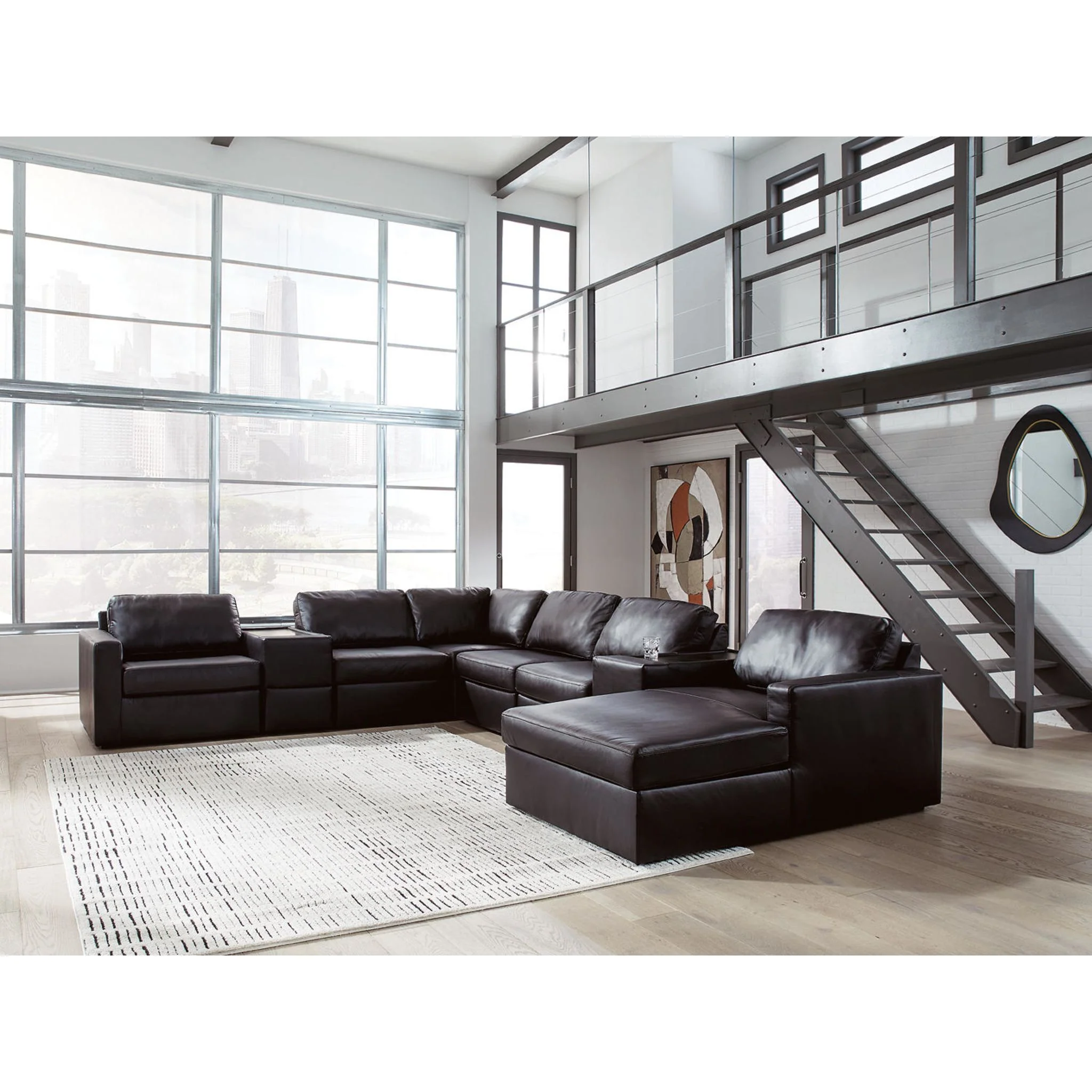 Modmax II 8 Piece Modular Sectional with Chaise and Storage Consoles - Image 2