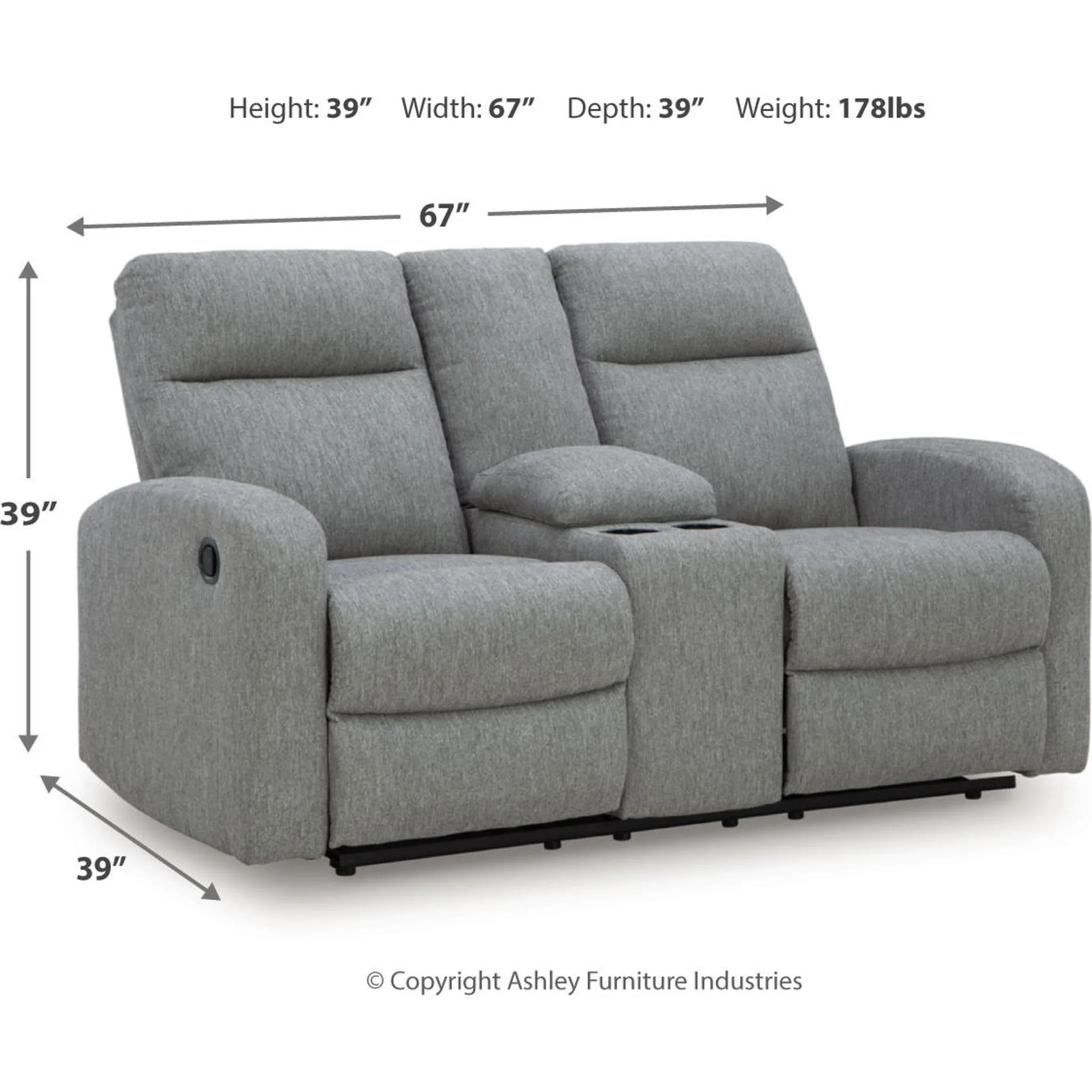 Moreau Place Reclining Loveseat with Console - Image 3