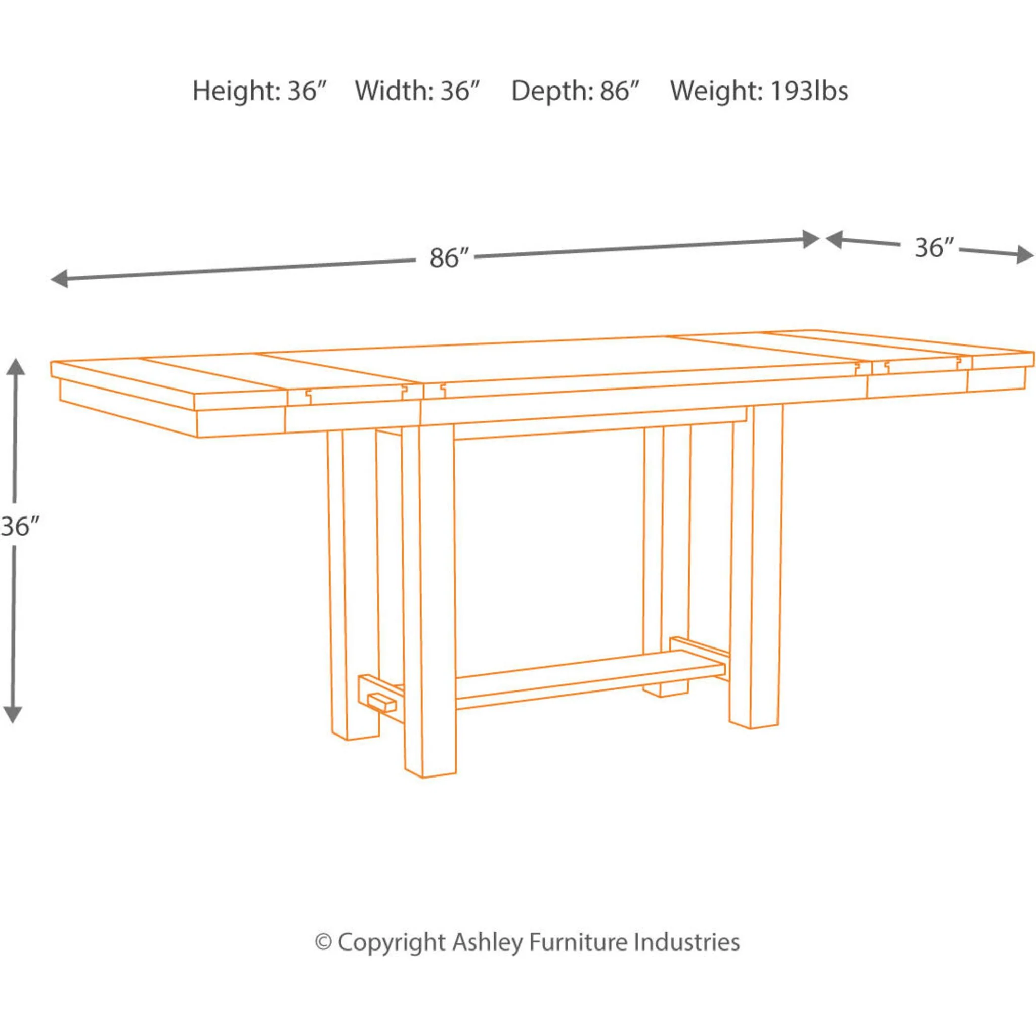 Moriville Counter Height Extension Table - Image 14