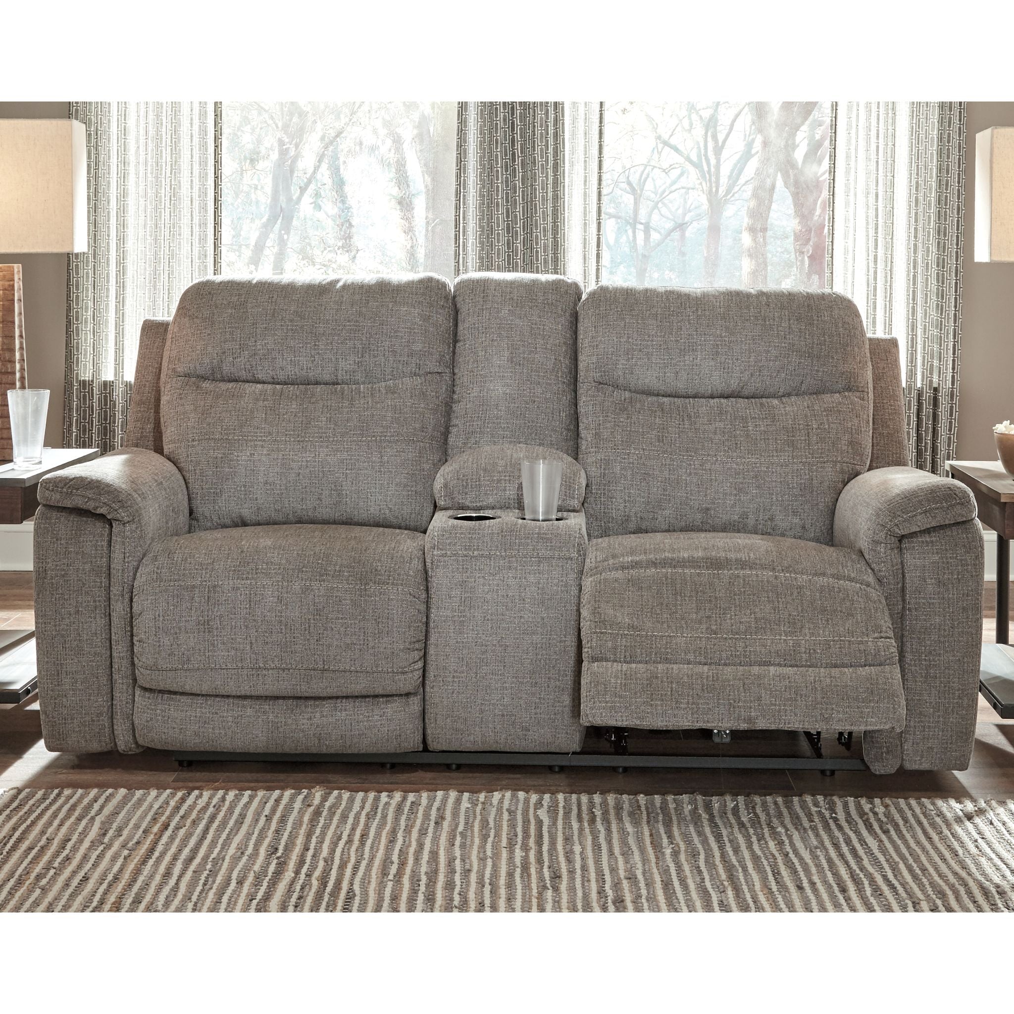 Mouttrie Power Reclining Loveseat with Console/ADJ HDRST - Image 3