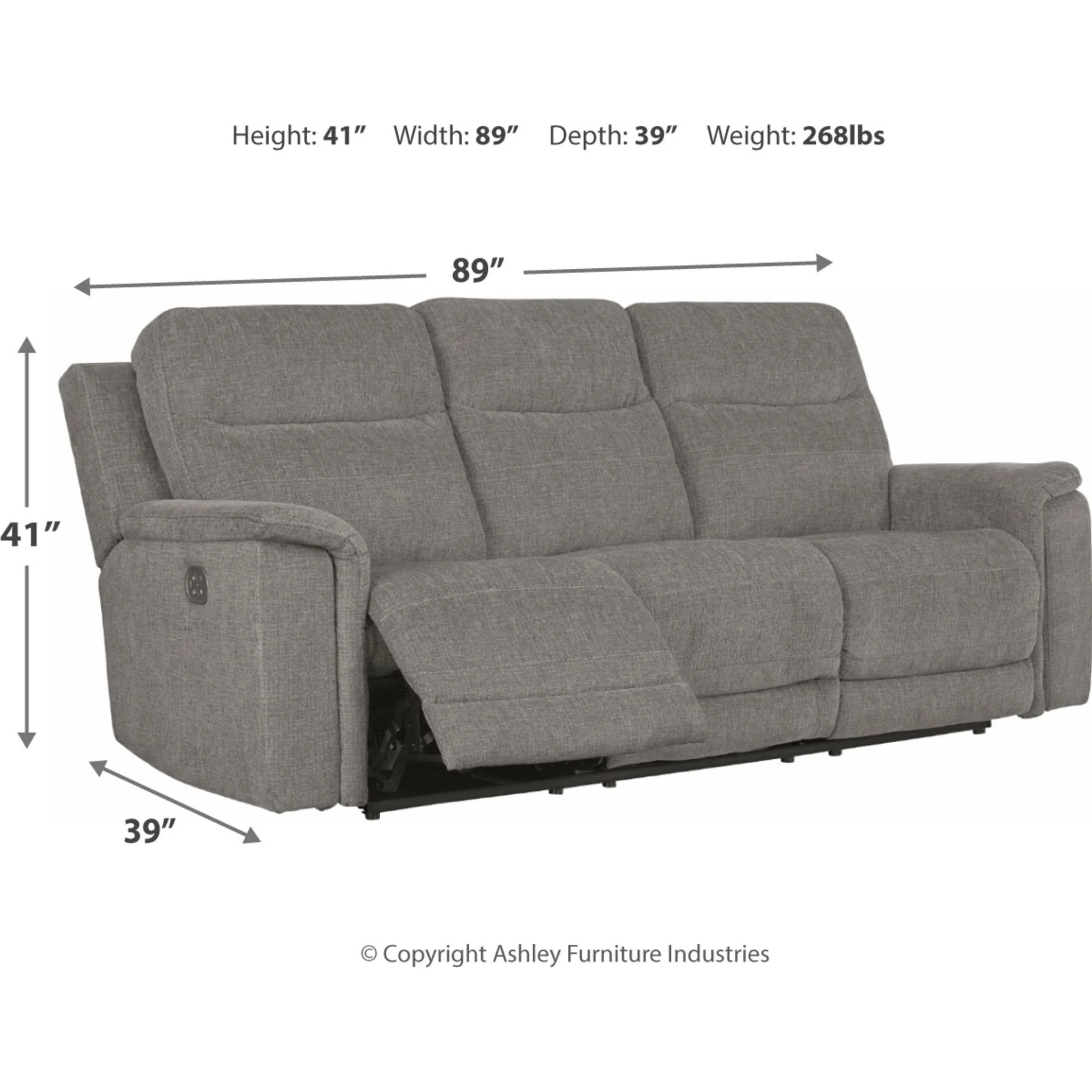 Mouttrie Power Reclining Sofa with Adjustable Headrest - Image 4