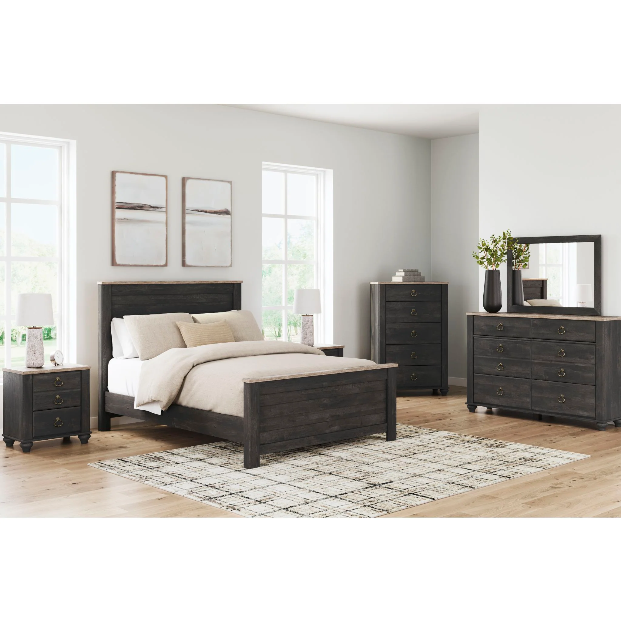 Nanforth 5 Piece Panel Bedroom - Image 2