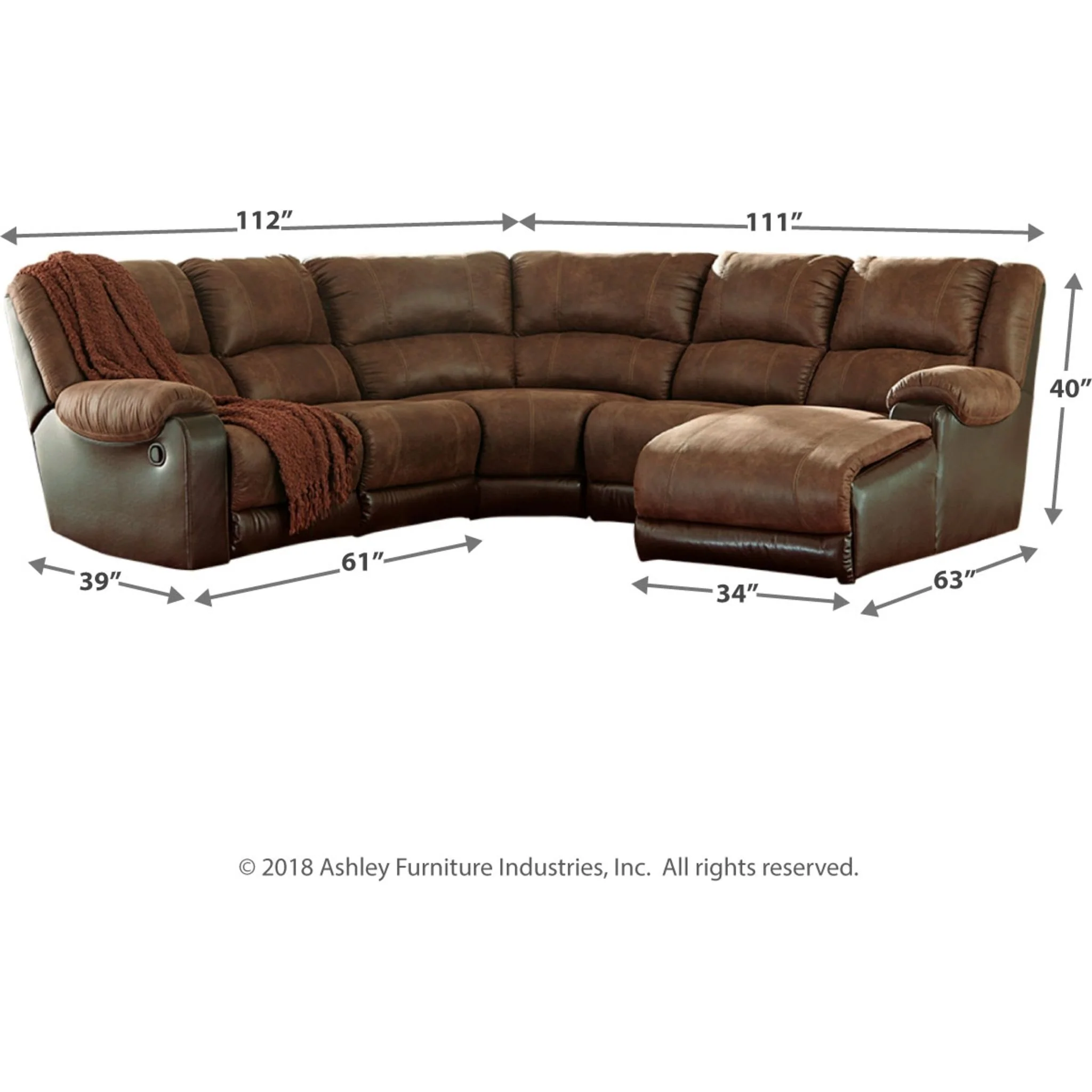 Nantahala 5 Piece Reclining Sectional - Image 3