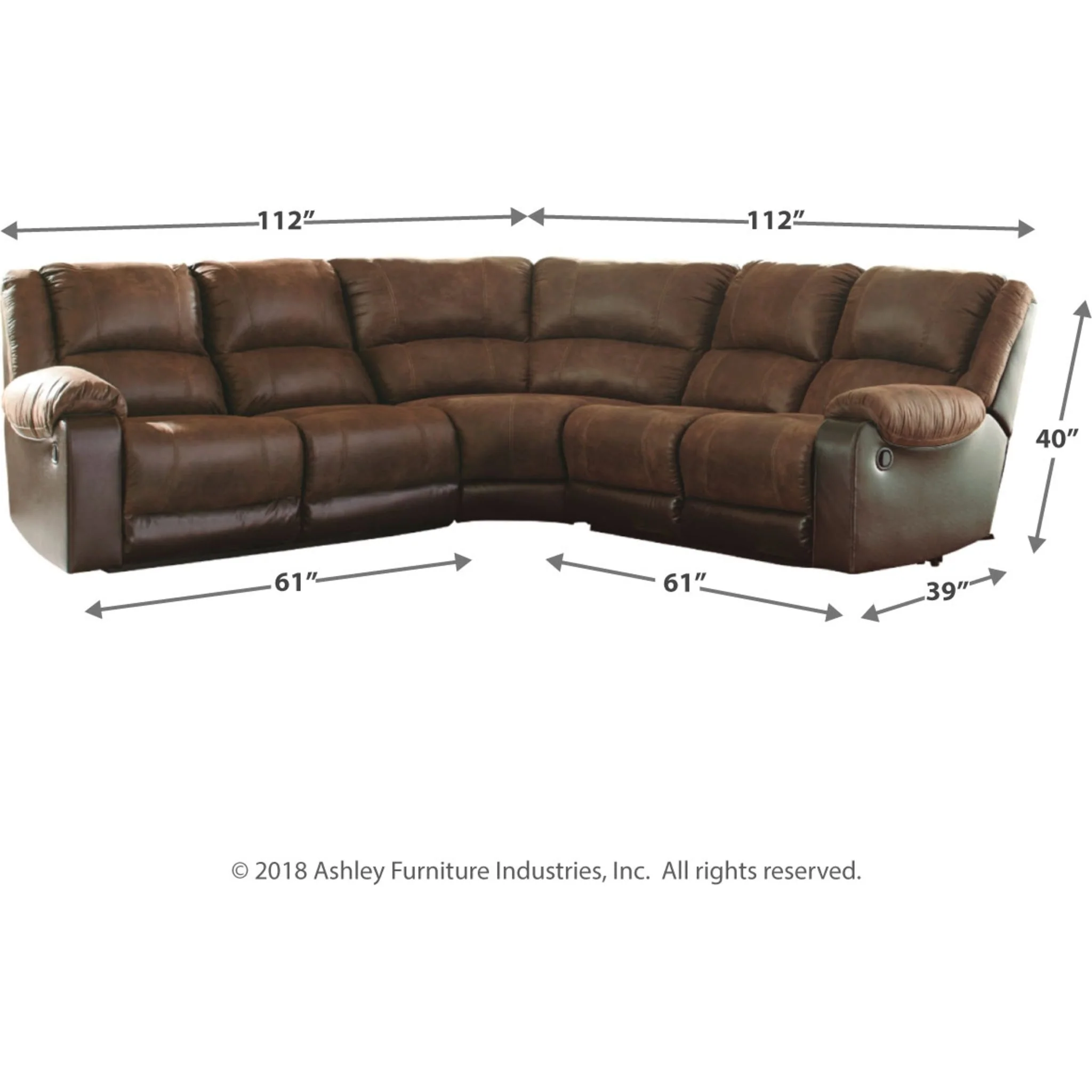 Nantahala 5 Piece Reclining Sectional - Image 4