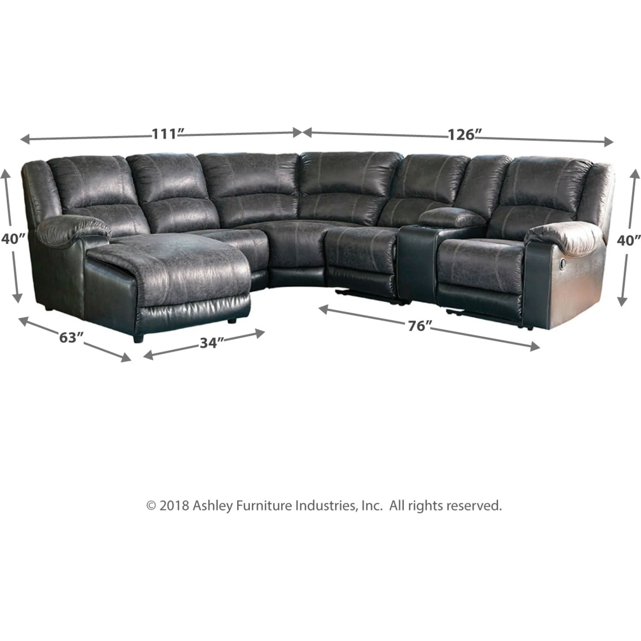 Nantahala 6 Piece Reclining Sectional - Image 5