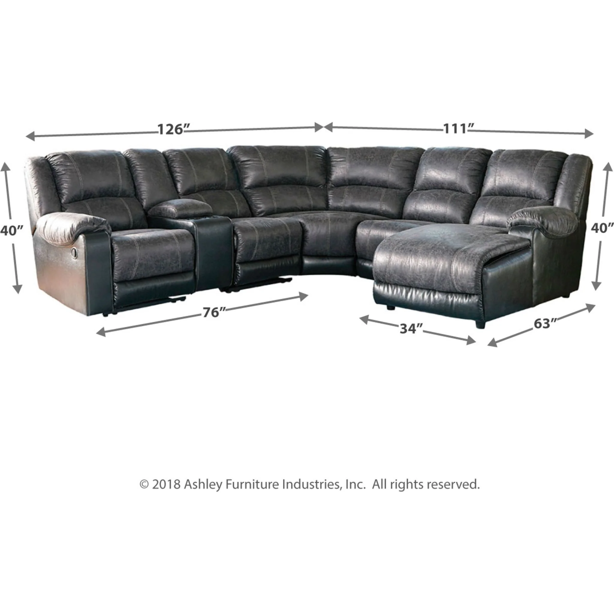 Nantahala 6 Piece Reclining Sectional - Image 3