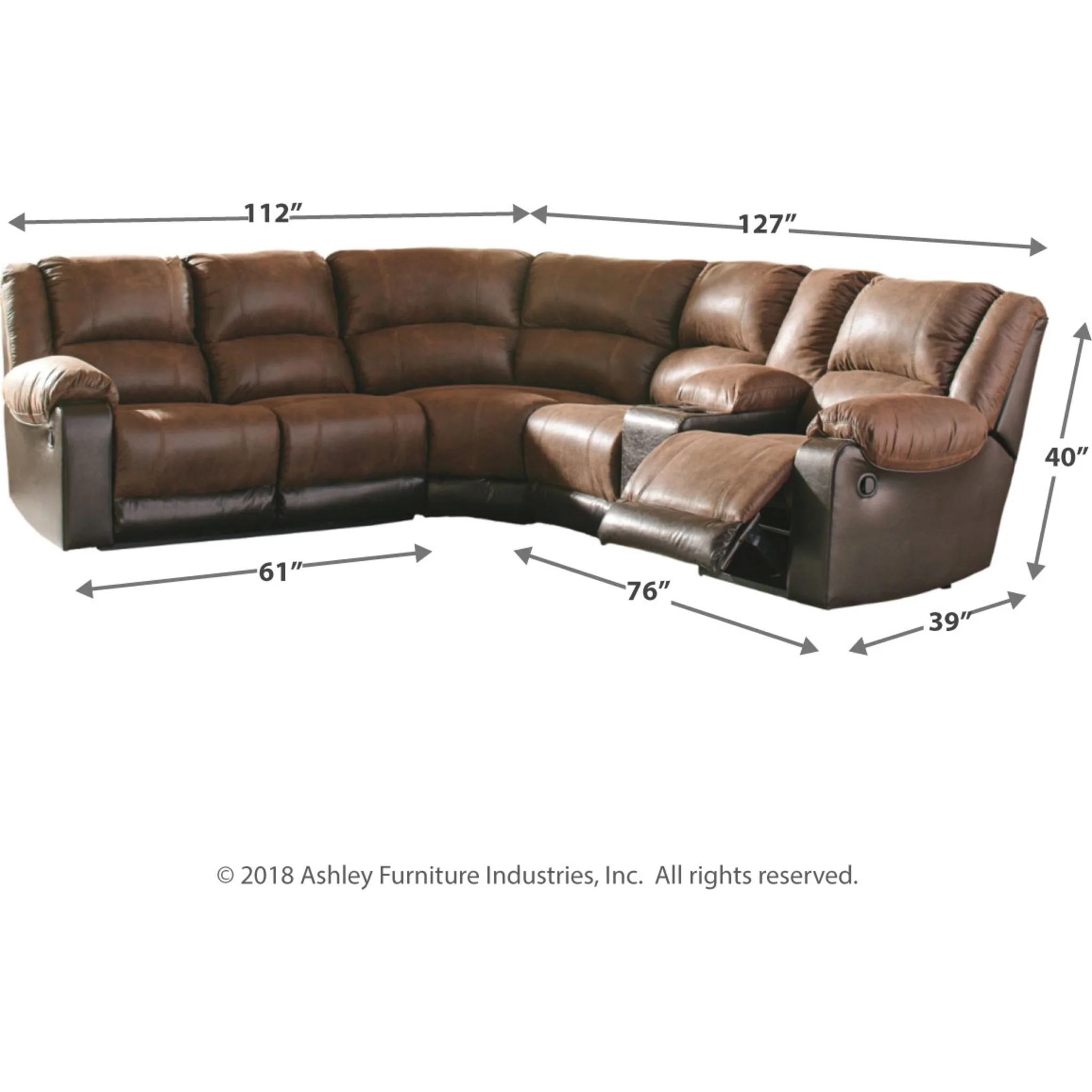 Nantahala 6 Piece Reclining Sectional - Image 4
