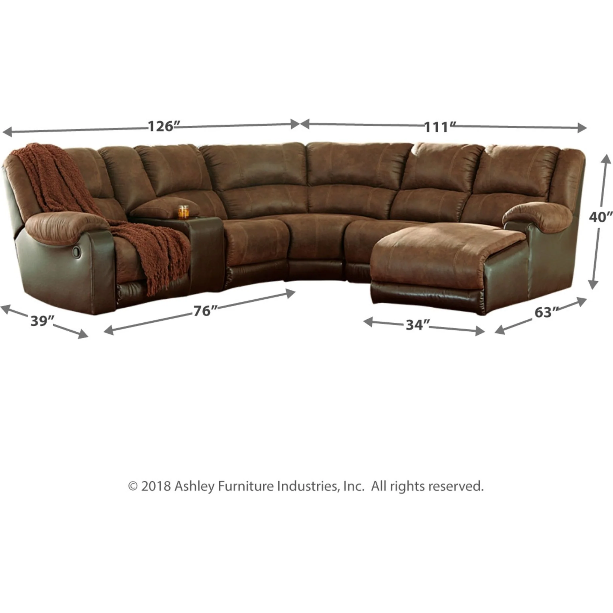 Nantahala 6 Piece Reclining Sectional - Image 3