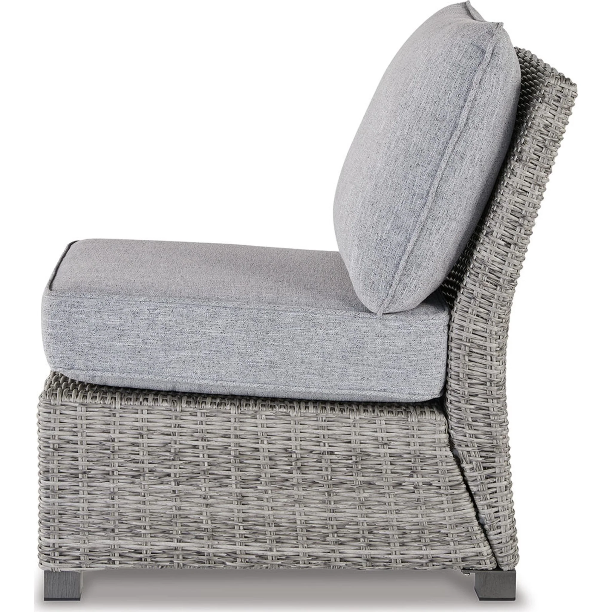 Naples Beach Outdoor Armless Chair with Cushion - Image 4