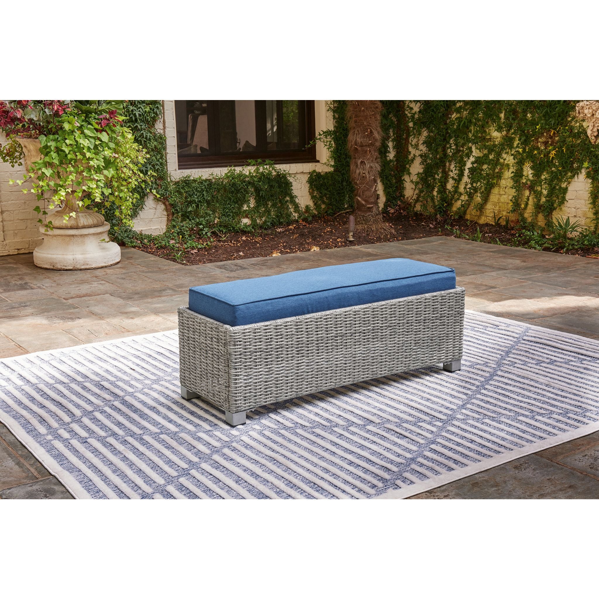Naples Beach Outdoor Dining Bench with Cushion - Image 2