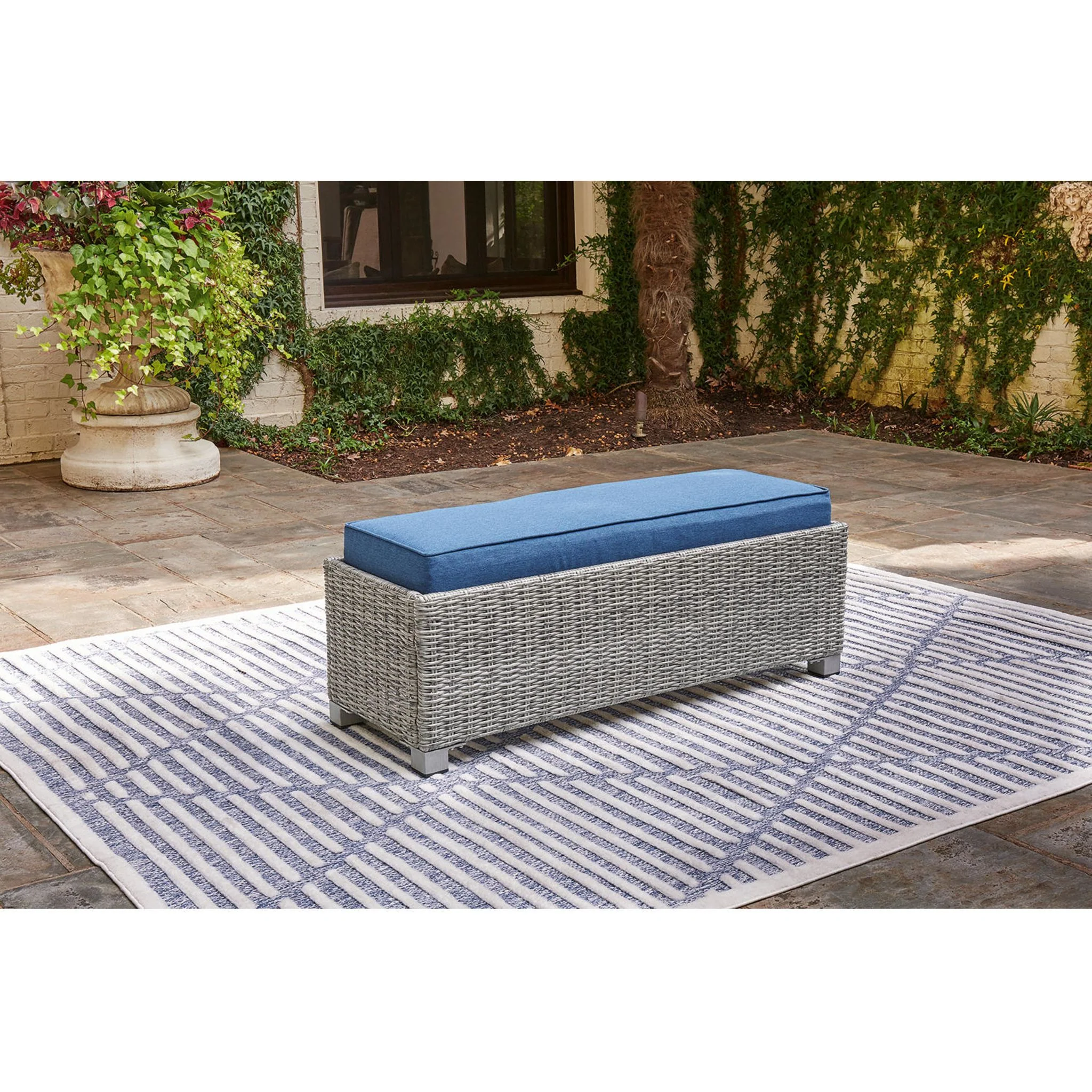 Naples Beach Outdoor Dining Bench with Cushion - Image 9