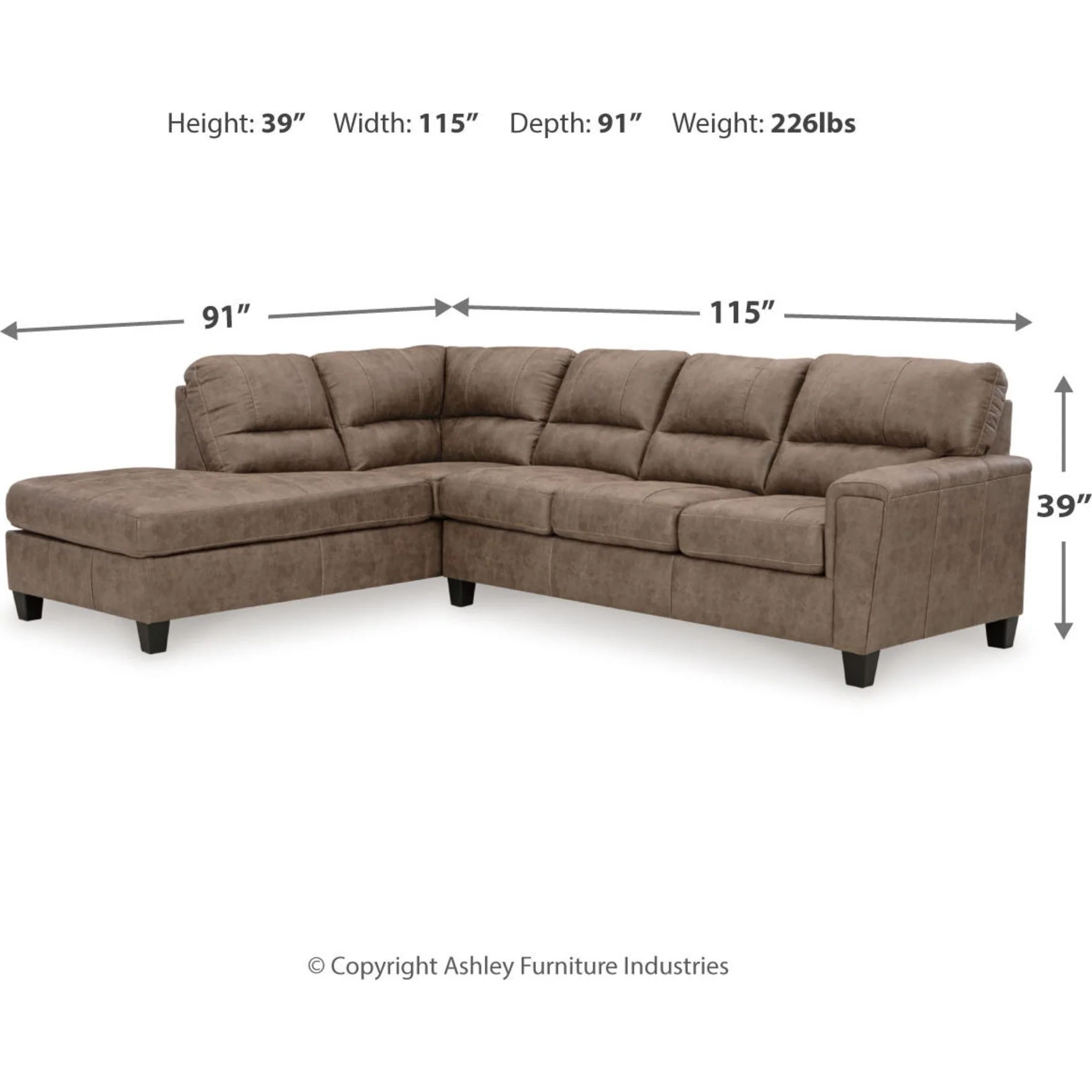 Navi 2 Piece Sectional with Chaise - Image 6