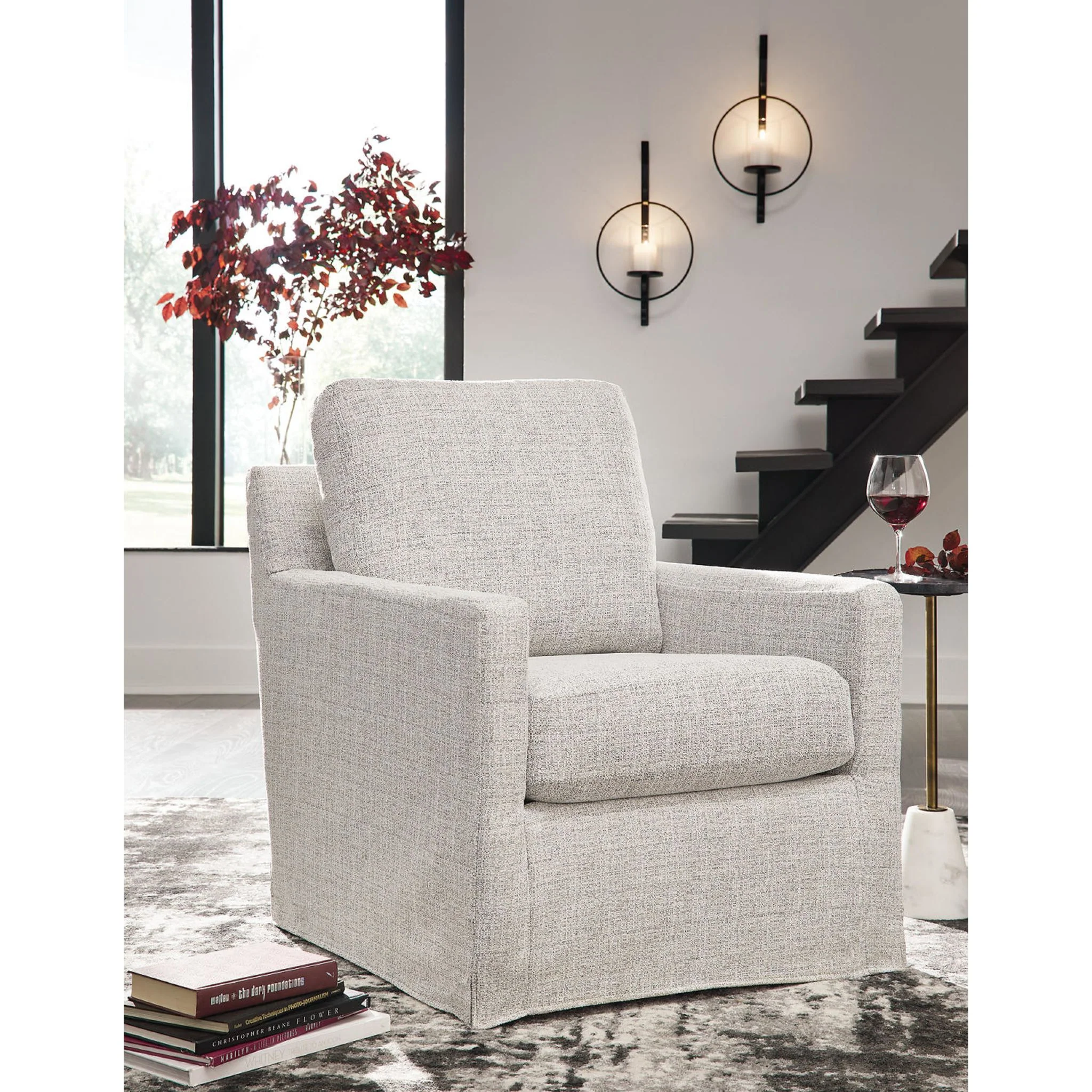 Nenana Next-Gen Nuvella Swivel Glider Accent Chair - Image 5