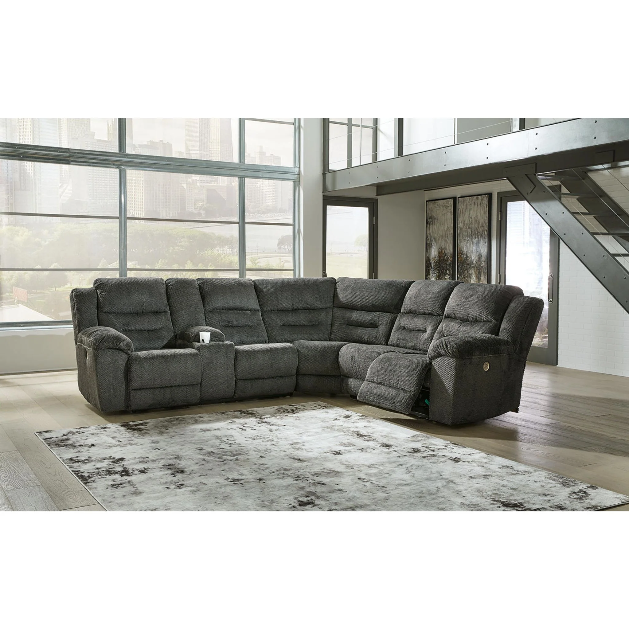 Nettington 3 Piece Power Reclining Sectional - Image 3