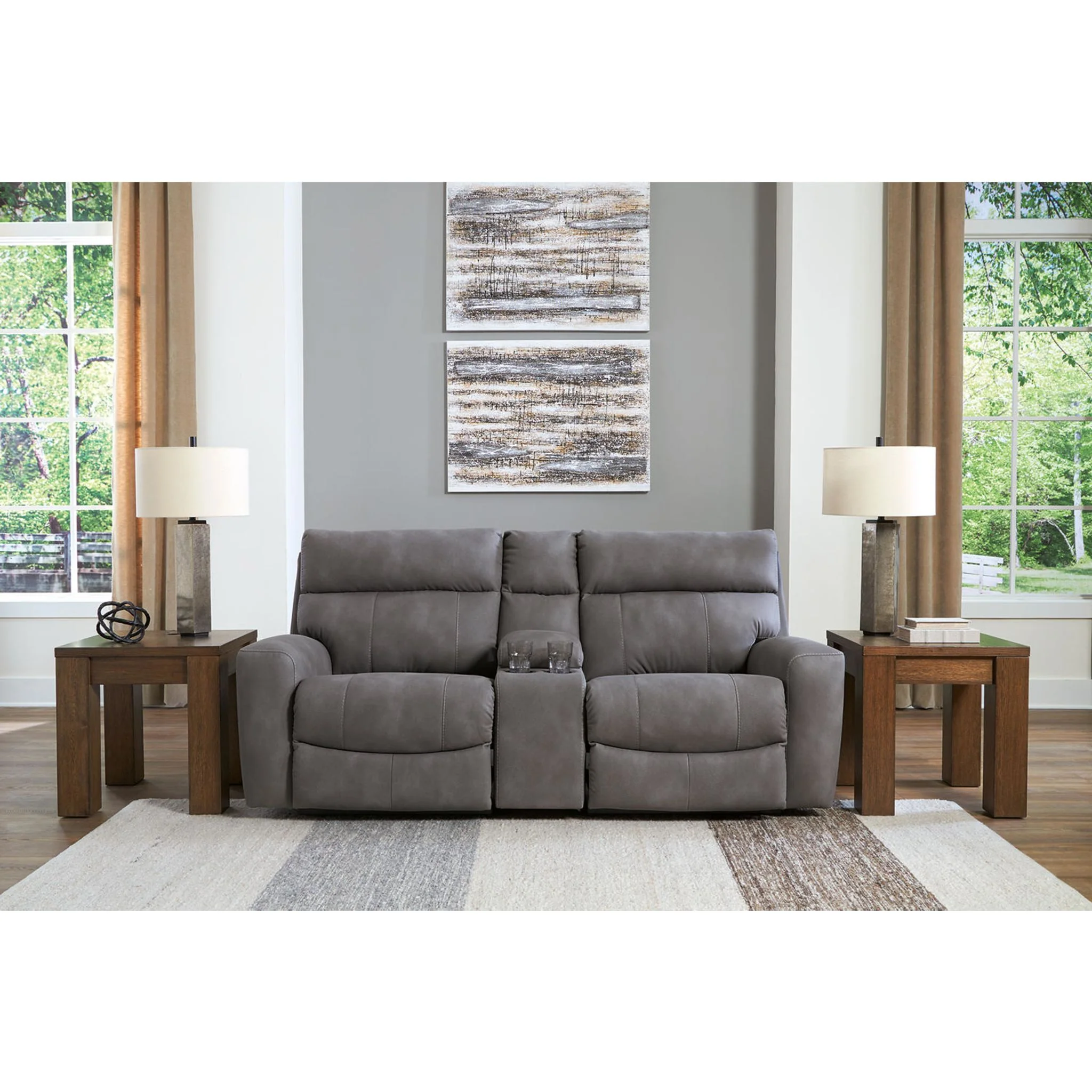 Next-Gen Durapella 3 Piece Power Reclining Loveseat Console - Image 6