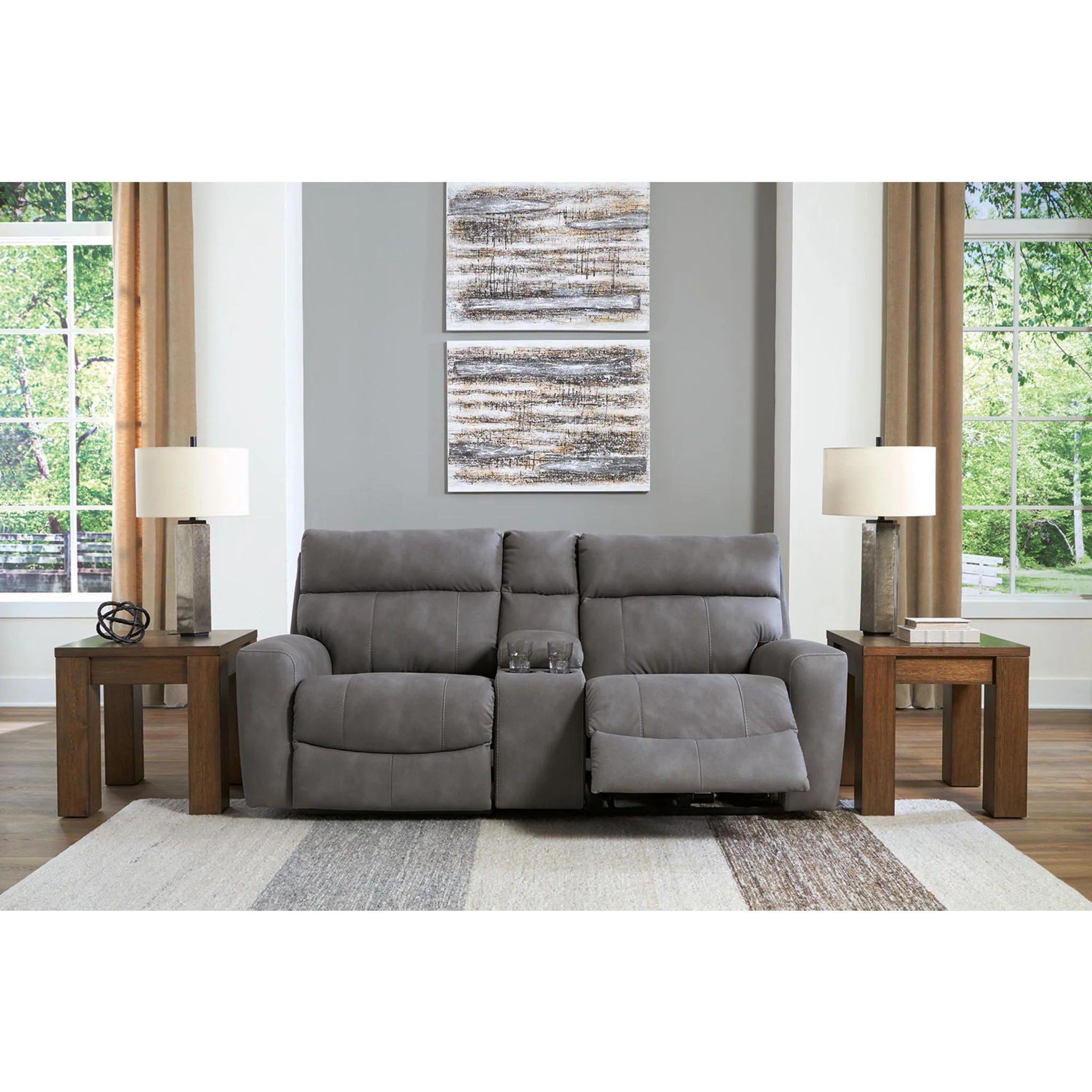 Next-Gen Durapella 3 Piece Power Reclining Loveseat Console - Image 8