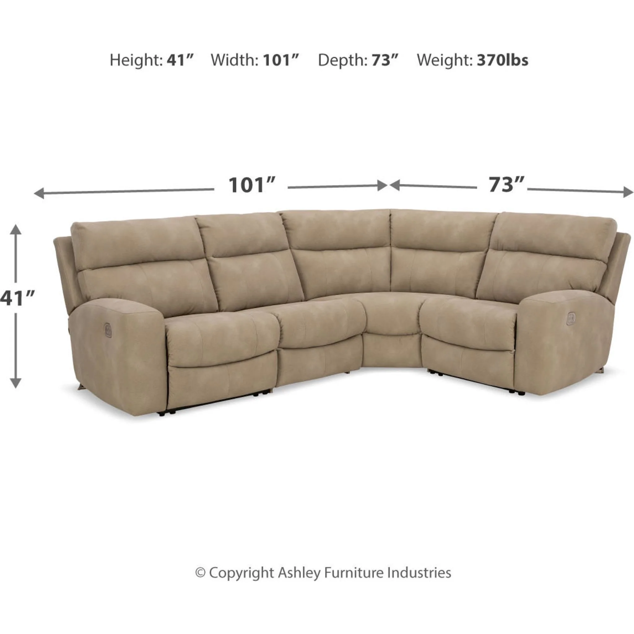 Next-Gen Durapella 4 Piece Power Reclining Sectional - Image 4