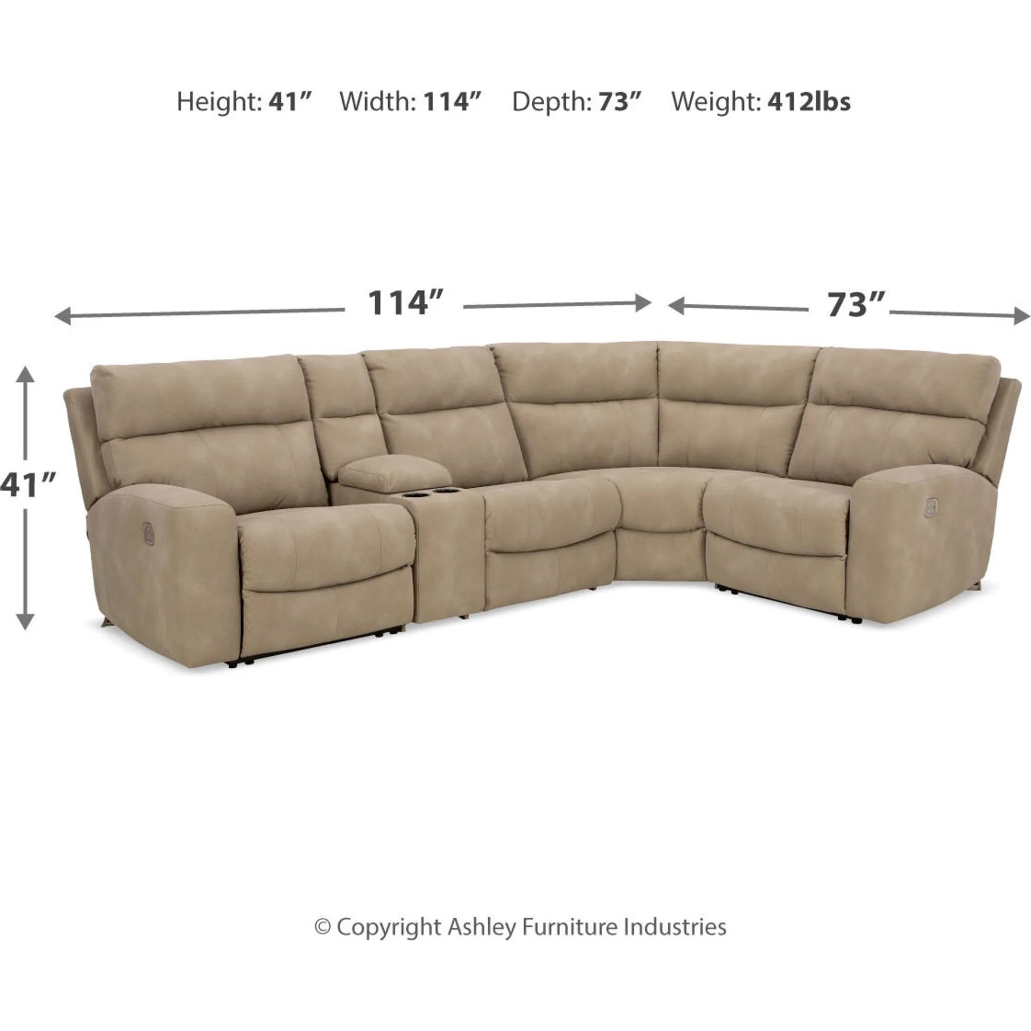 Next-Gen Durapella 5 Piece Power Reclining Sectional - Image 2