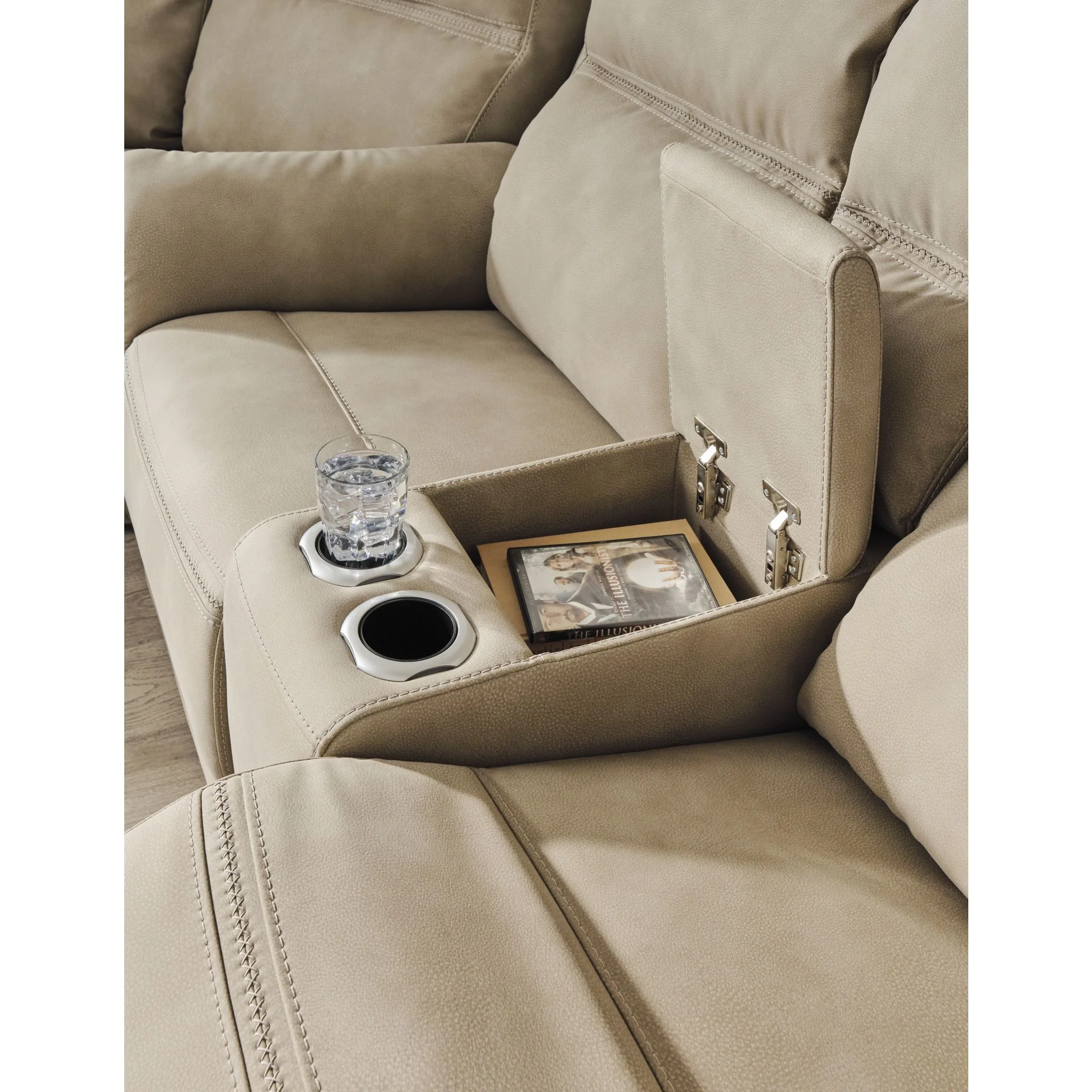 Next-Gen Durapella Power Reclining Loveseat Console with Adjustable Headrest - Image 7