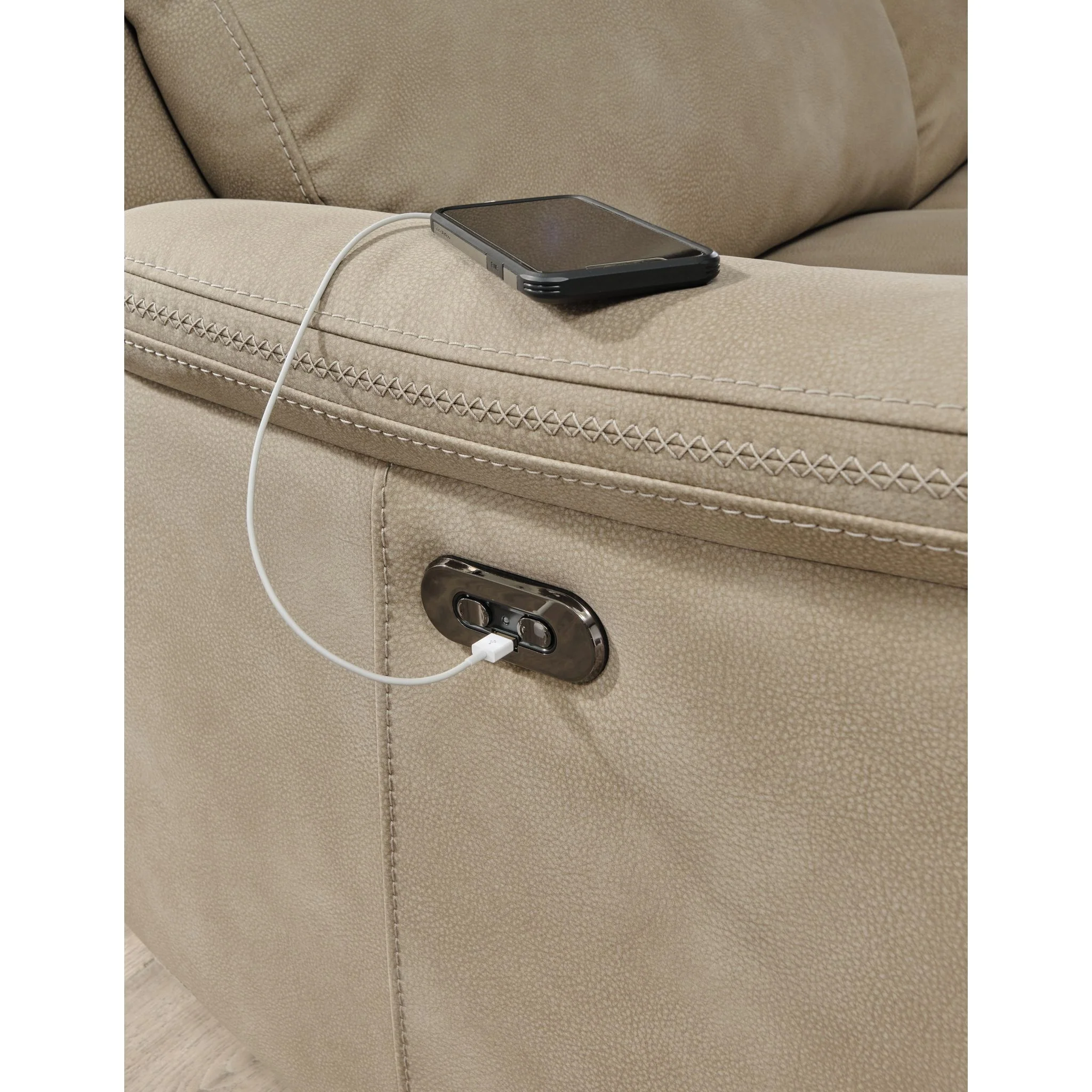 Next-Gen Durapella Power Reclining Loveseat Console with Adjustable Headrest - Image 8
