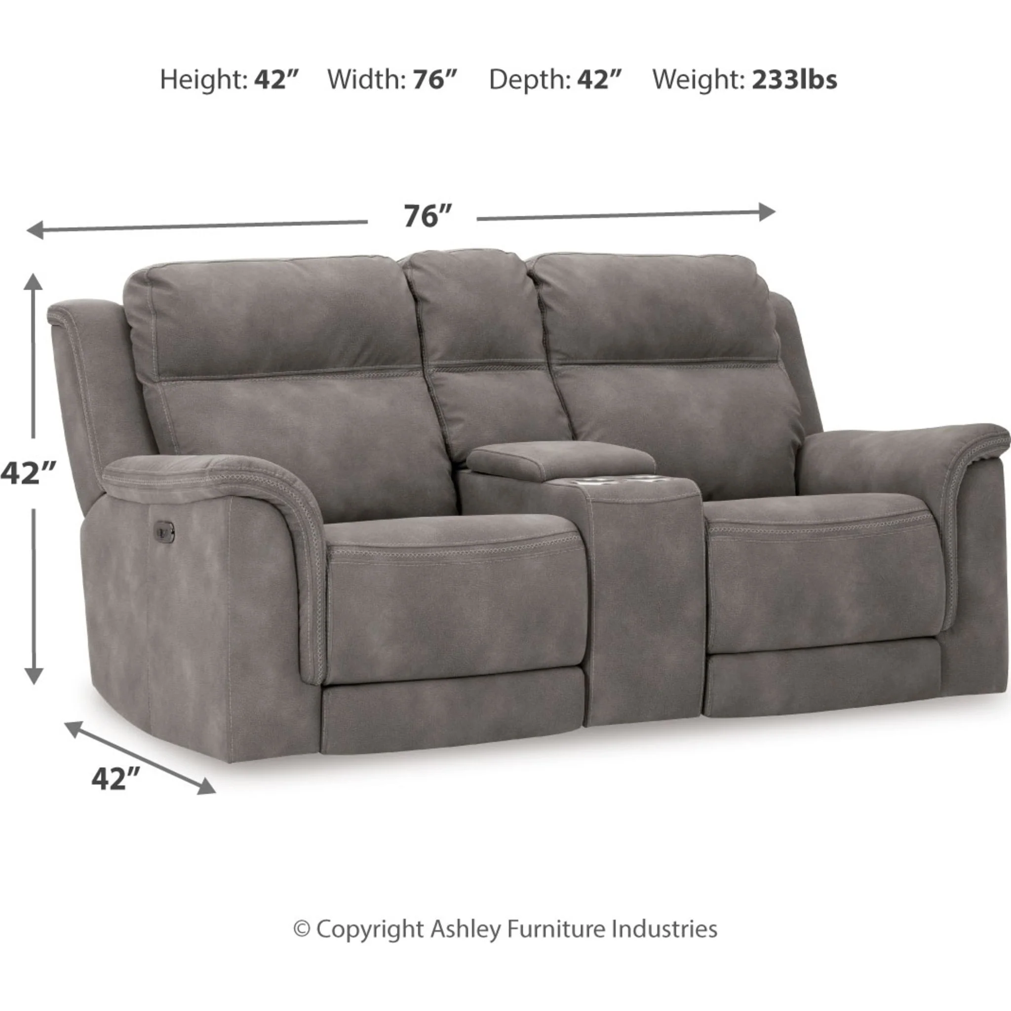 Next-Gen Durapella Power Reclining Loveseat Console with Adjustable Headrest - Image 11