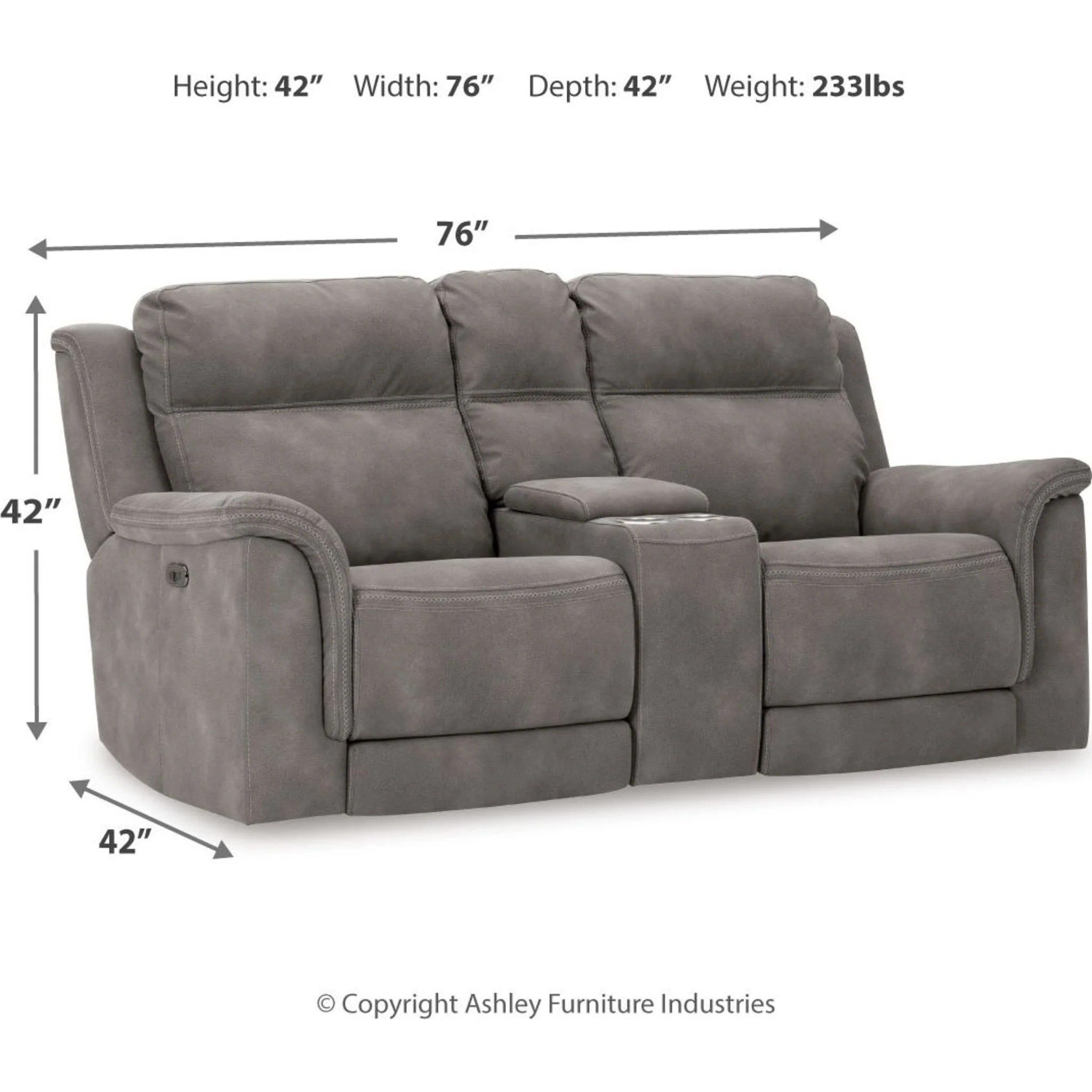 Next-Gen Durapella Power Reclining Loveseat Console with Adjustable Headrest - Image 18