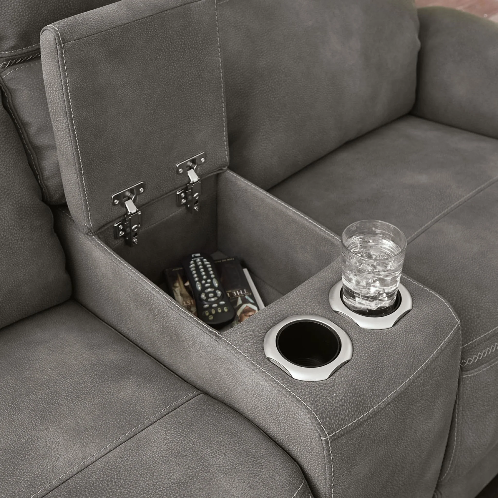 Next-Gen Durapella Power Reclining Loveseat Console with Adjustable Headrest - Image 21