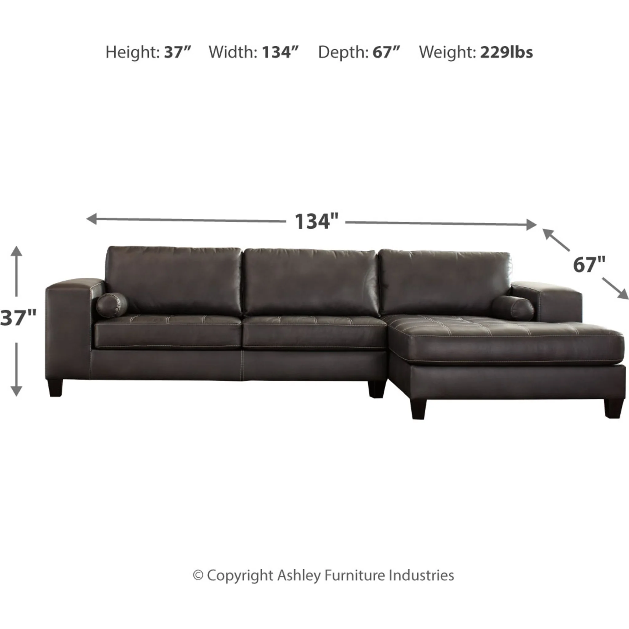 Nokomis 2 Piece Sectional with Chaise - Image 3