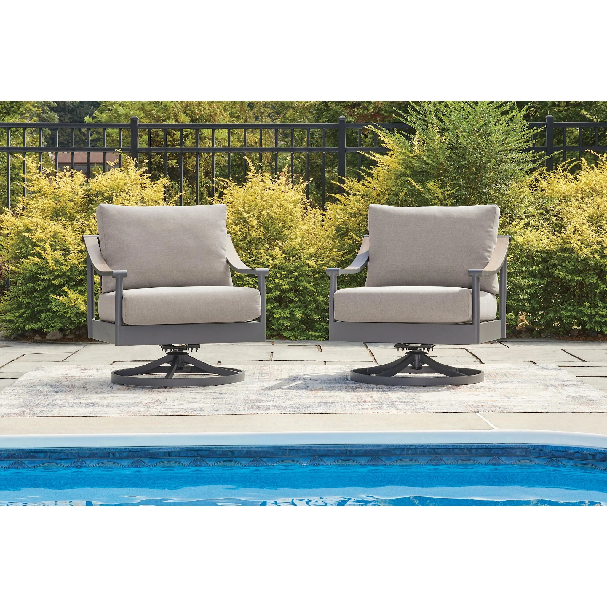 North Island Outdoor Swivel Lounge Chair with Cushion - Image 6