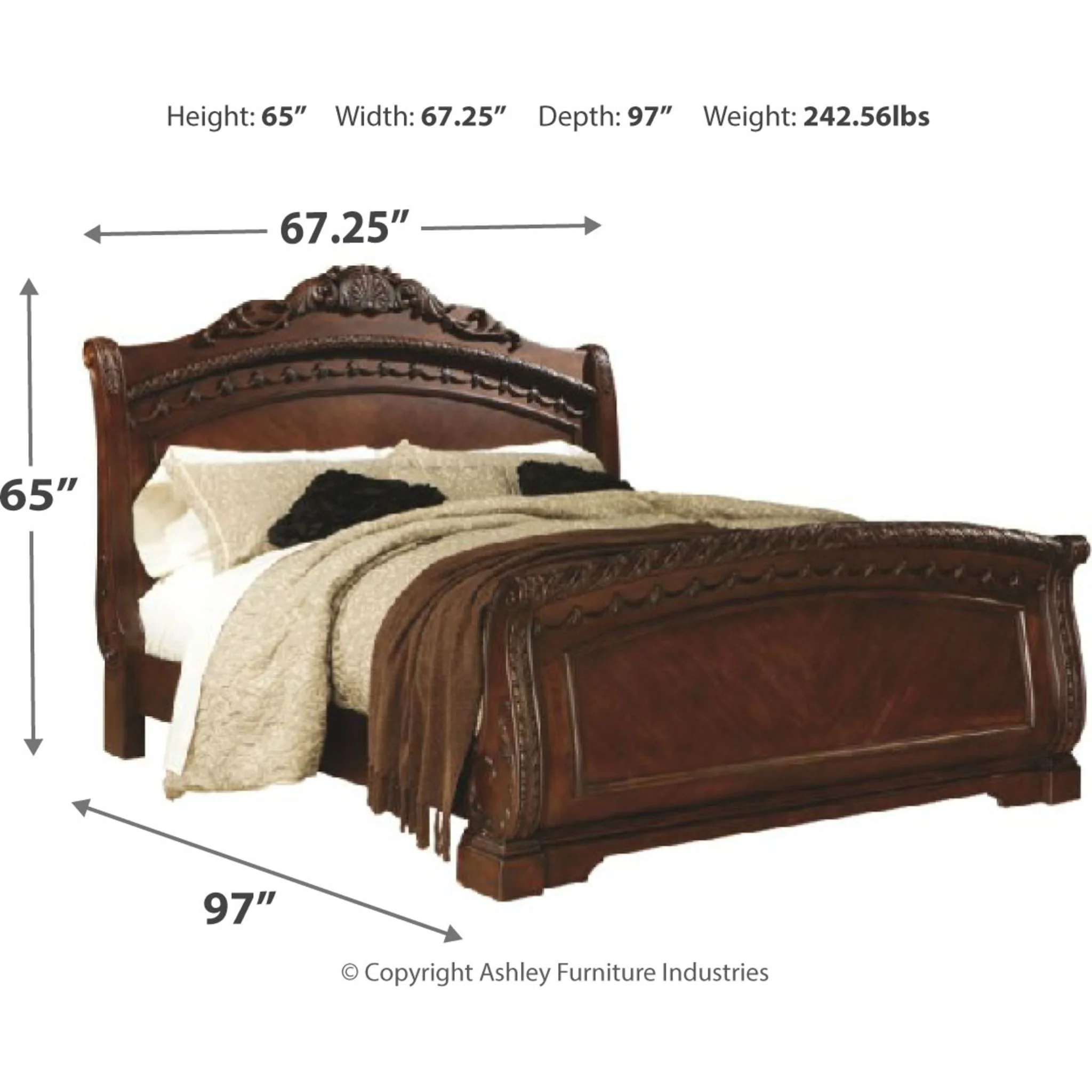 North Shore 3 Piece Sleigh Bed - Image 5