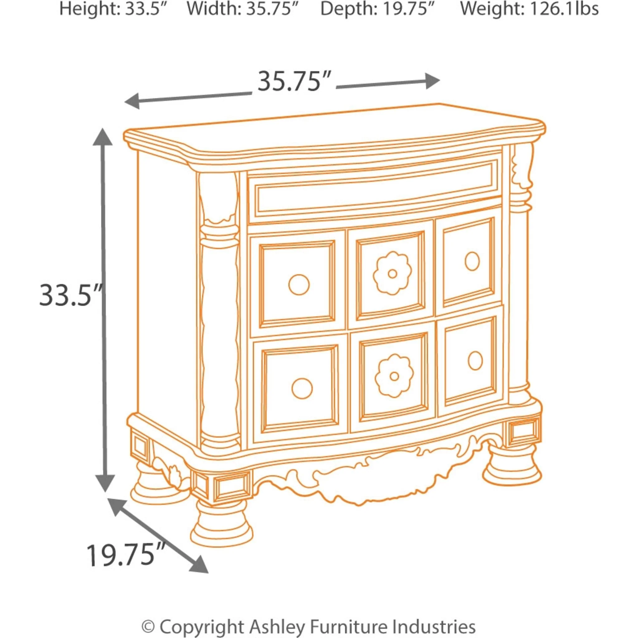 North Shore Three Drawer Nightstand - Image 6