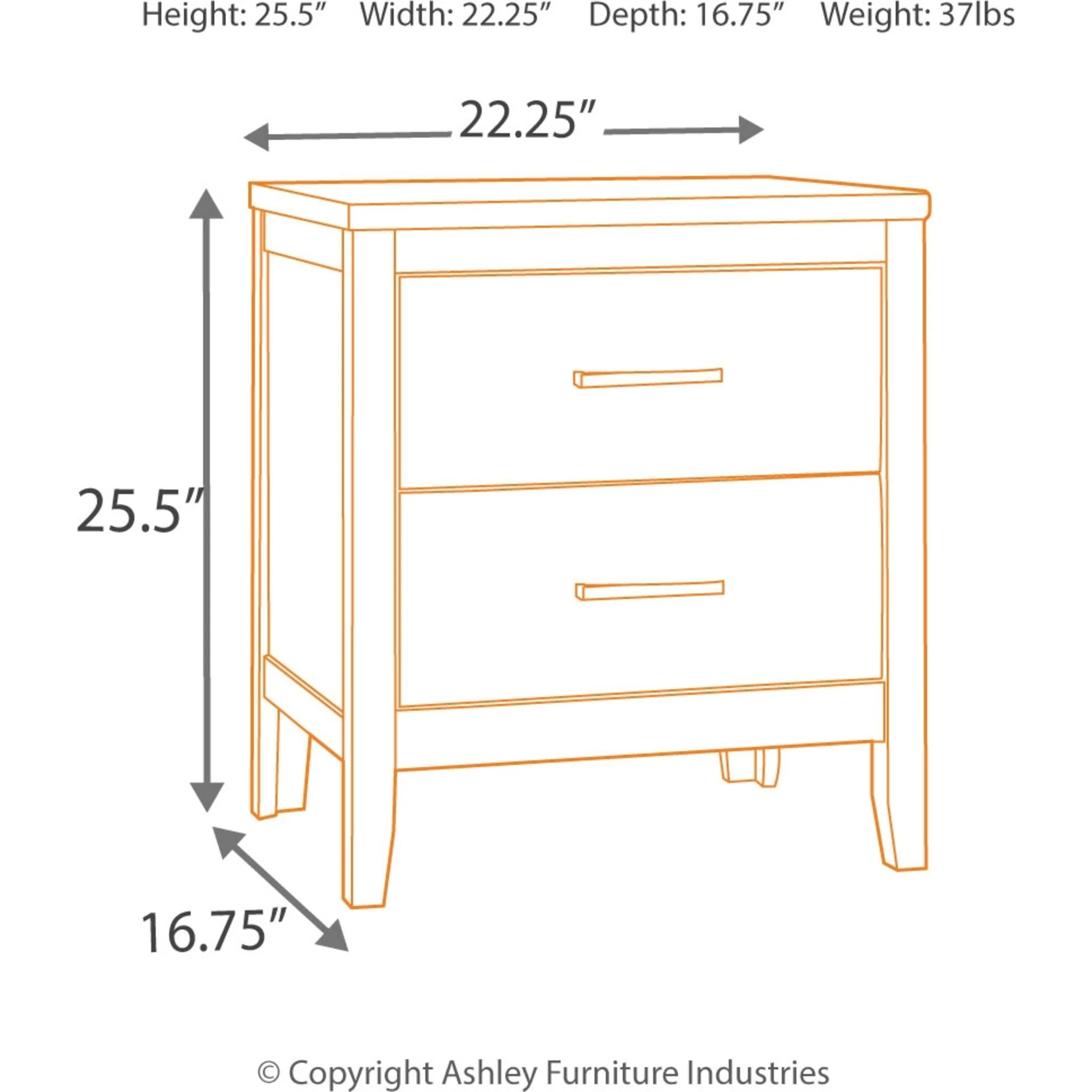 Olivet Two Drawer Nightstand - Image 7