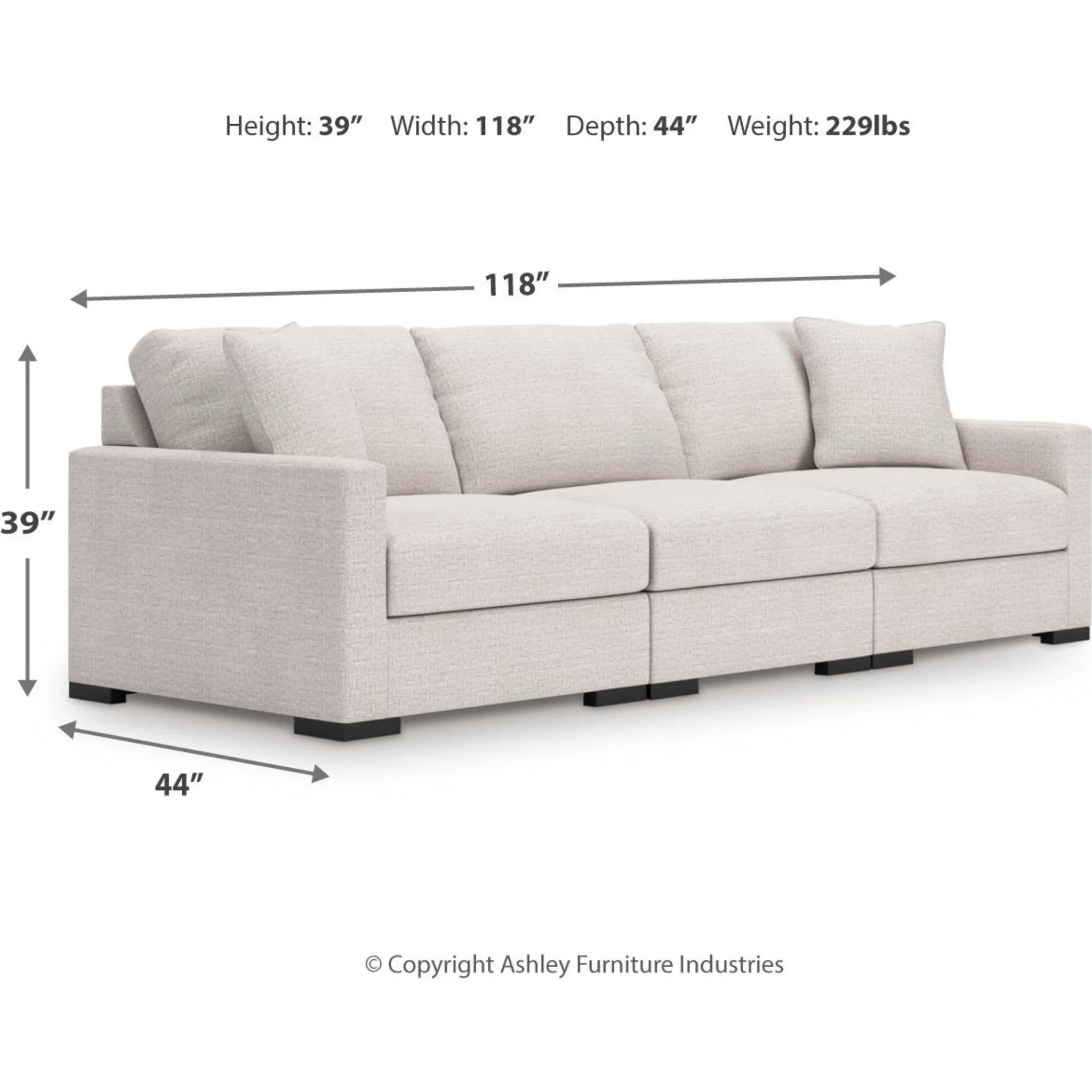 Omaha-Exclusive 3 Piece Modular Sectional - Image 3