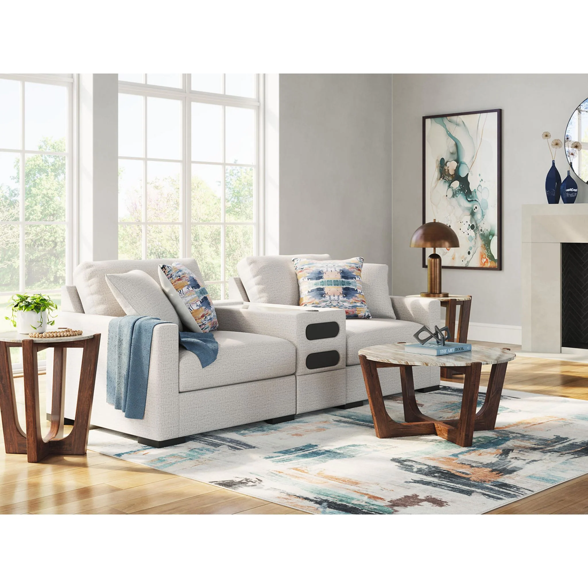 Omaha-Exclusive 3 Piece Modular Sectional with Audio System - Image 2