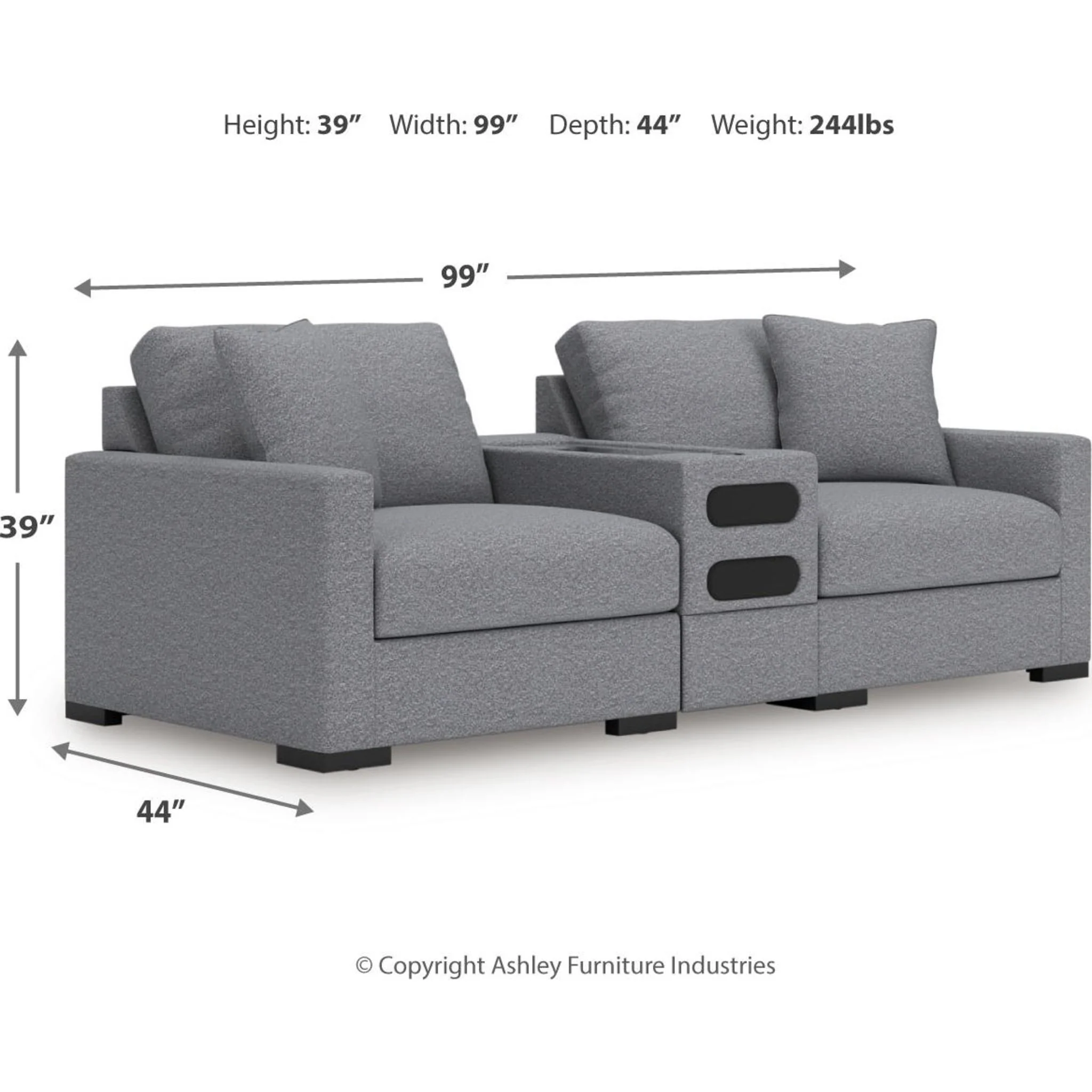 Omaha-Exclusive 3 Piece Modular Sectional with Audio System - Image 26