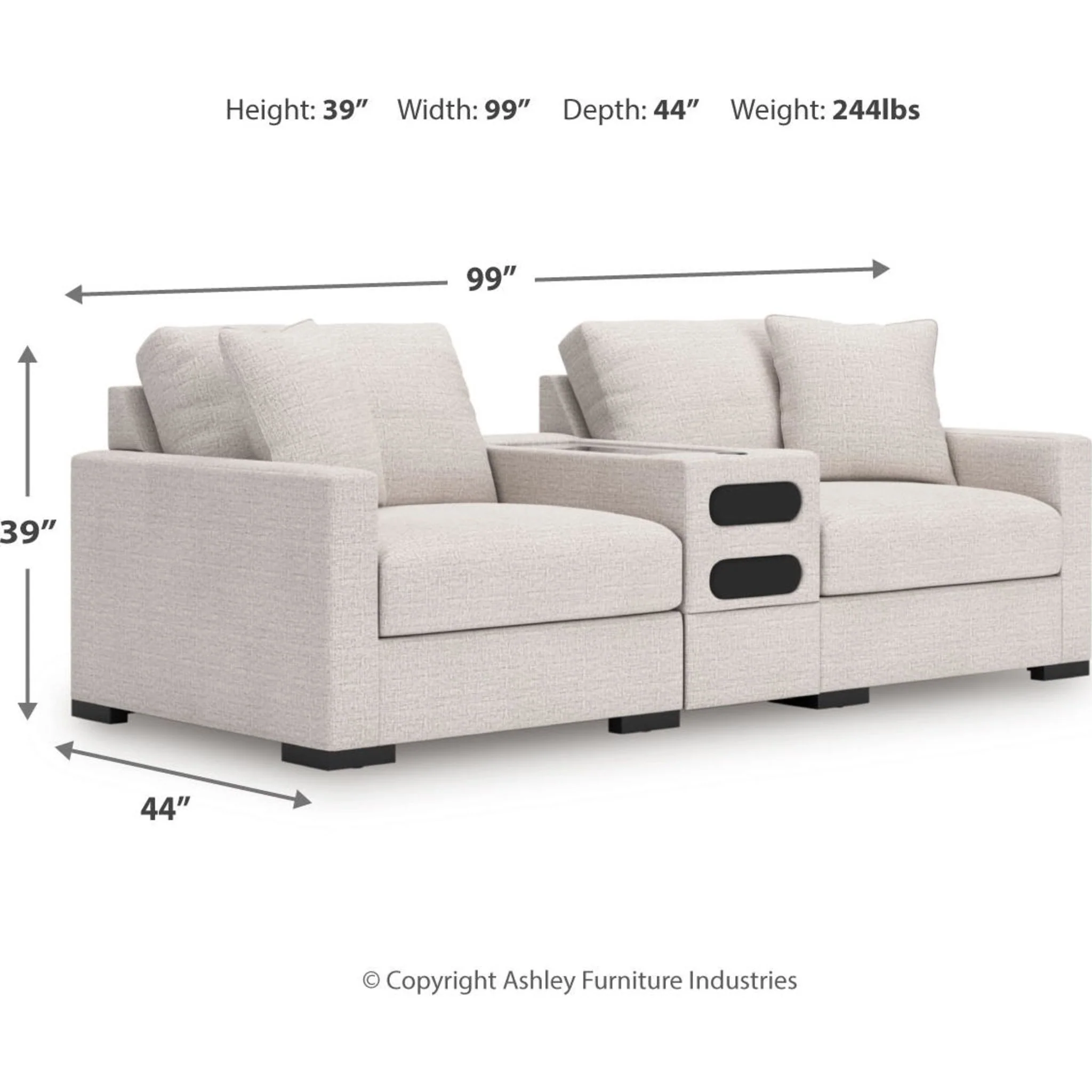 Omaha-Exclusive 3 Piece Modular Sectional with Audio System - Image 3