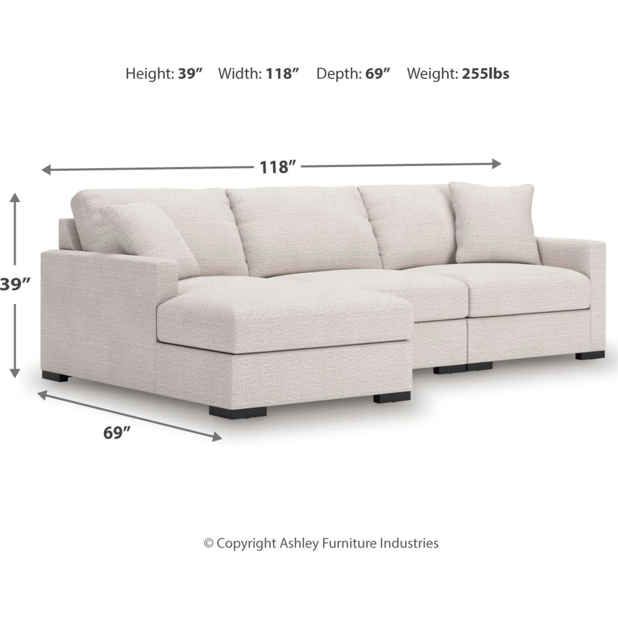Omaha-Exclusive 3 Piece Modular Sectional with Chaise - Image 35