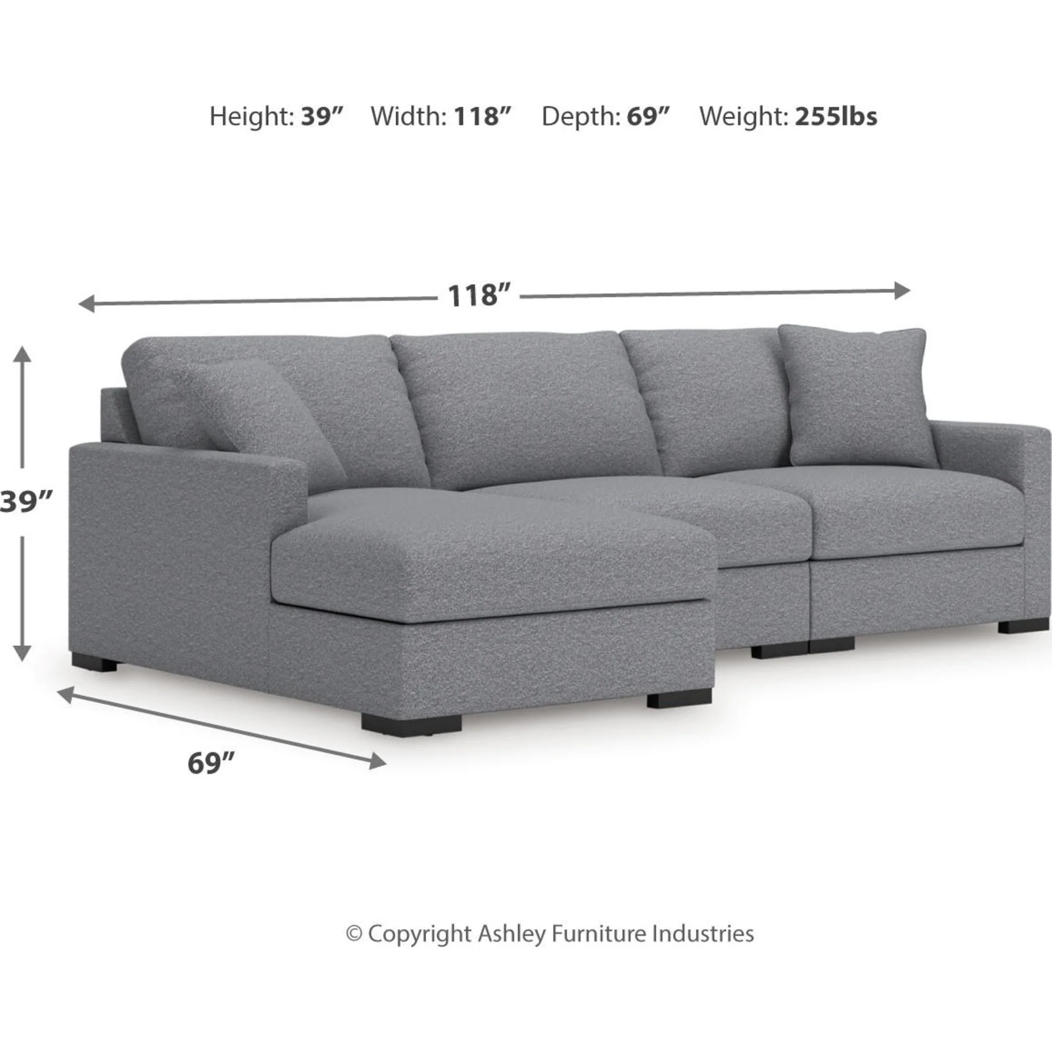Omaha-Exclusive 3 Piece Modular Sectional with Chaise - Image 45