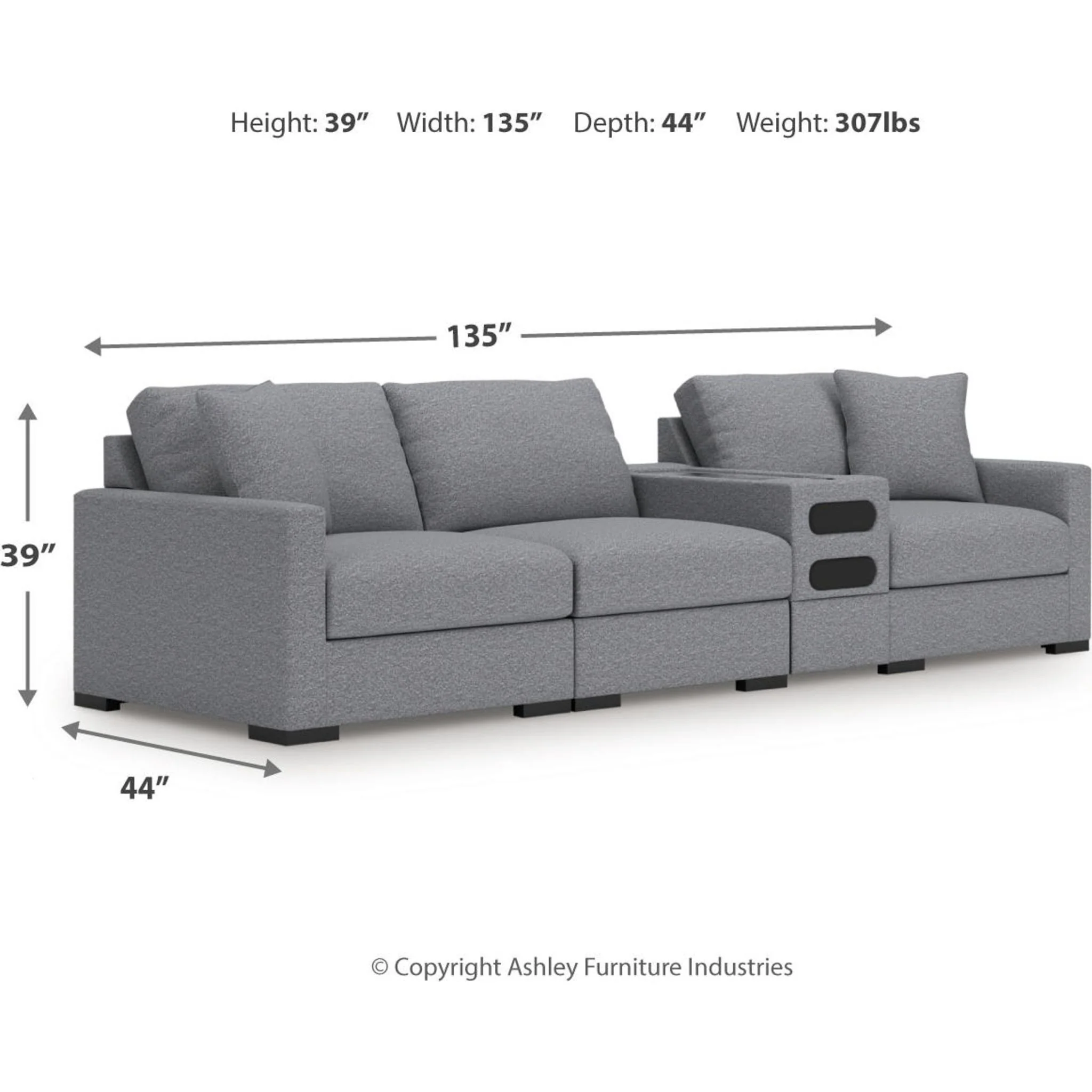 Omaha-Exclusive 4 Piece Modular Sectional with Audio System - Image 31