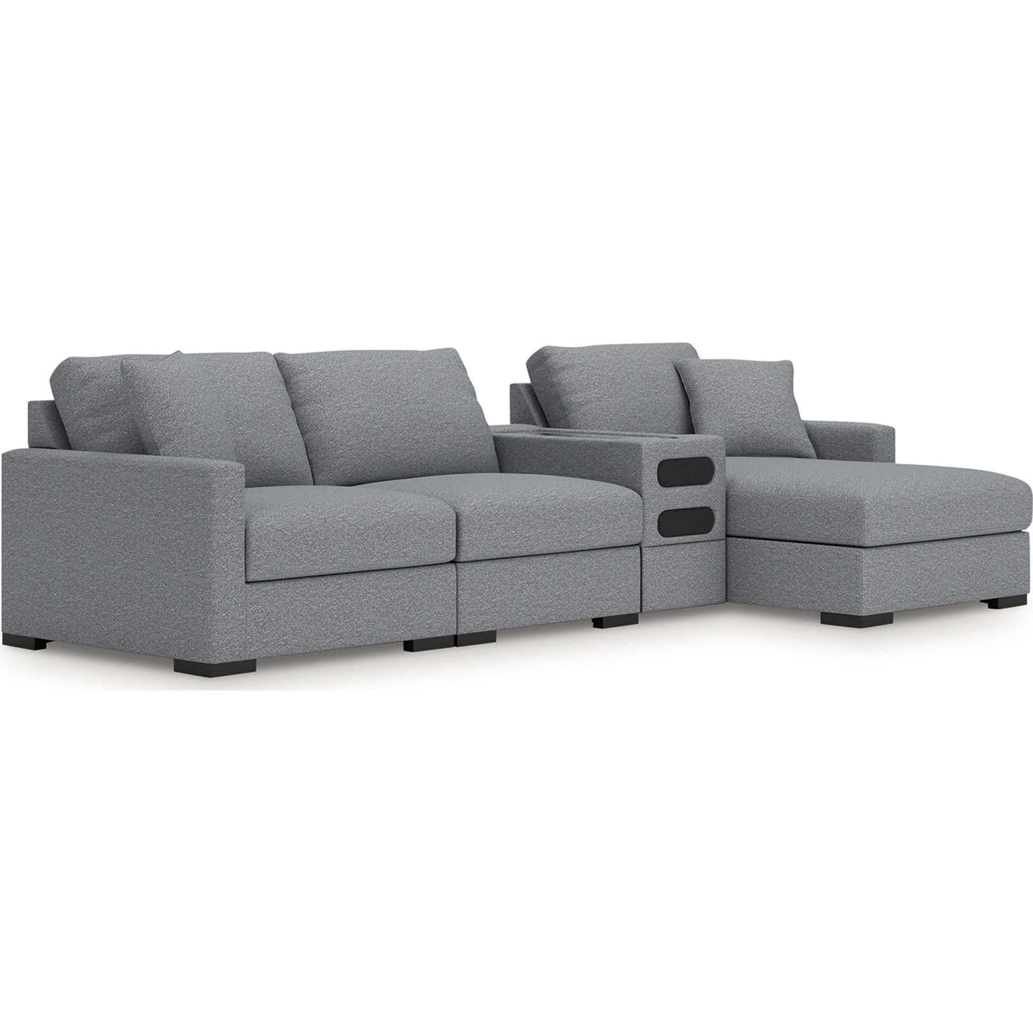 Omaha-Exclusive 4 Piece Modular Sectional with Audio System and Chaise - Image 2