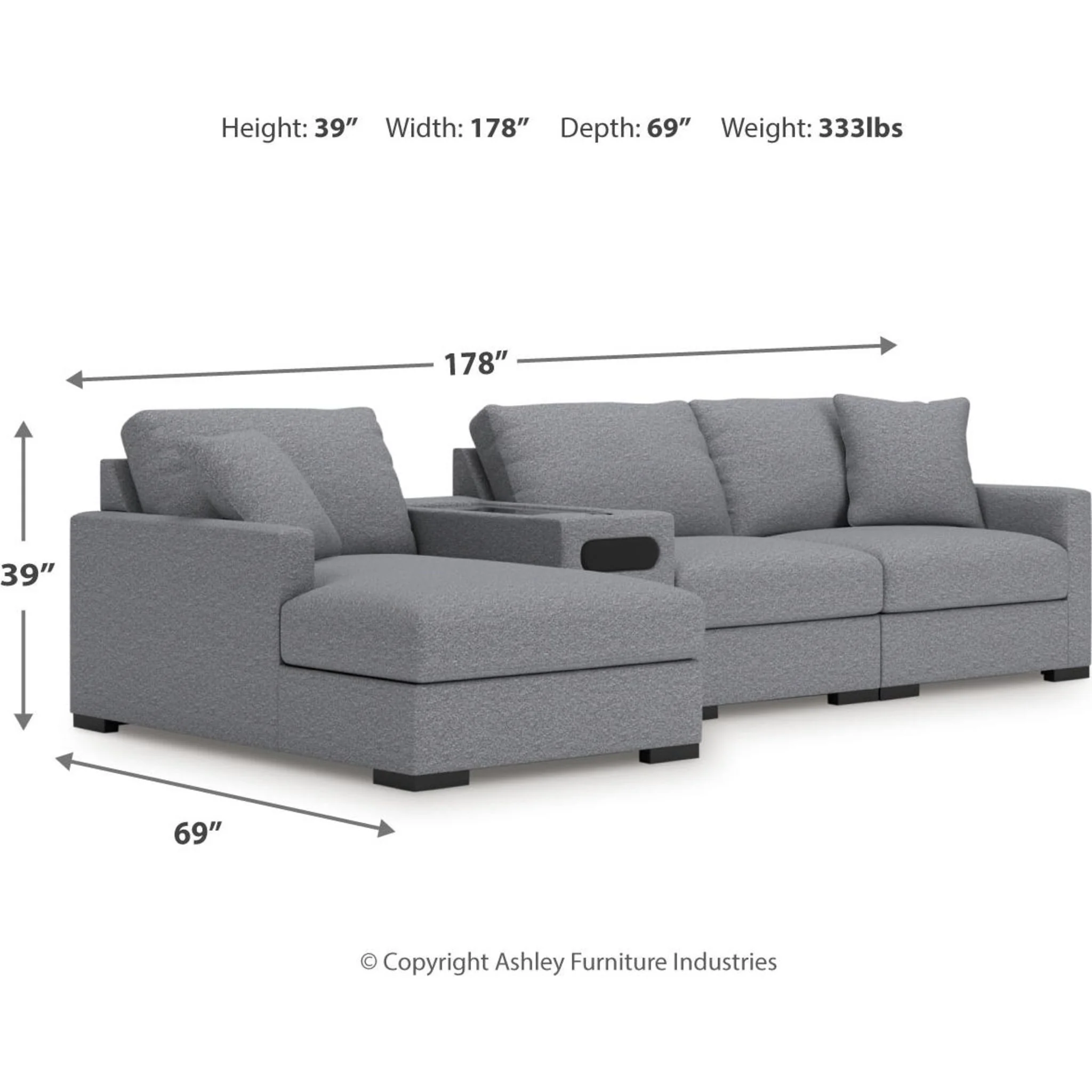 Omaha-Exclusive 4 Piece Modular Sectional with Audio System and Chaise - Image 32