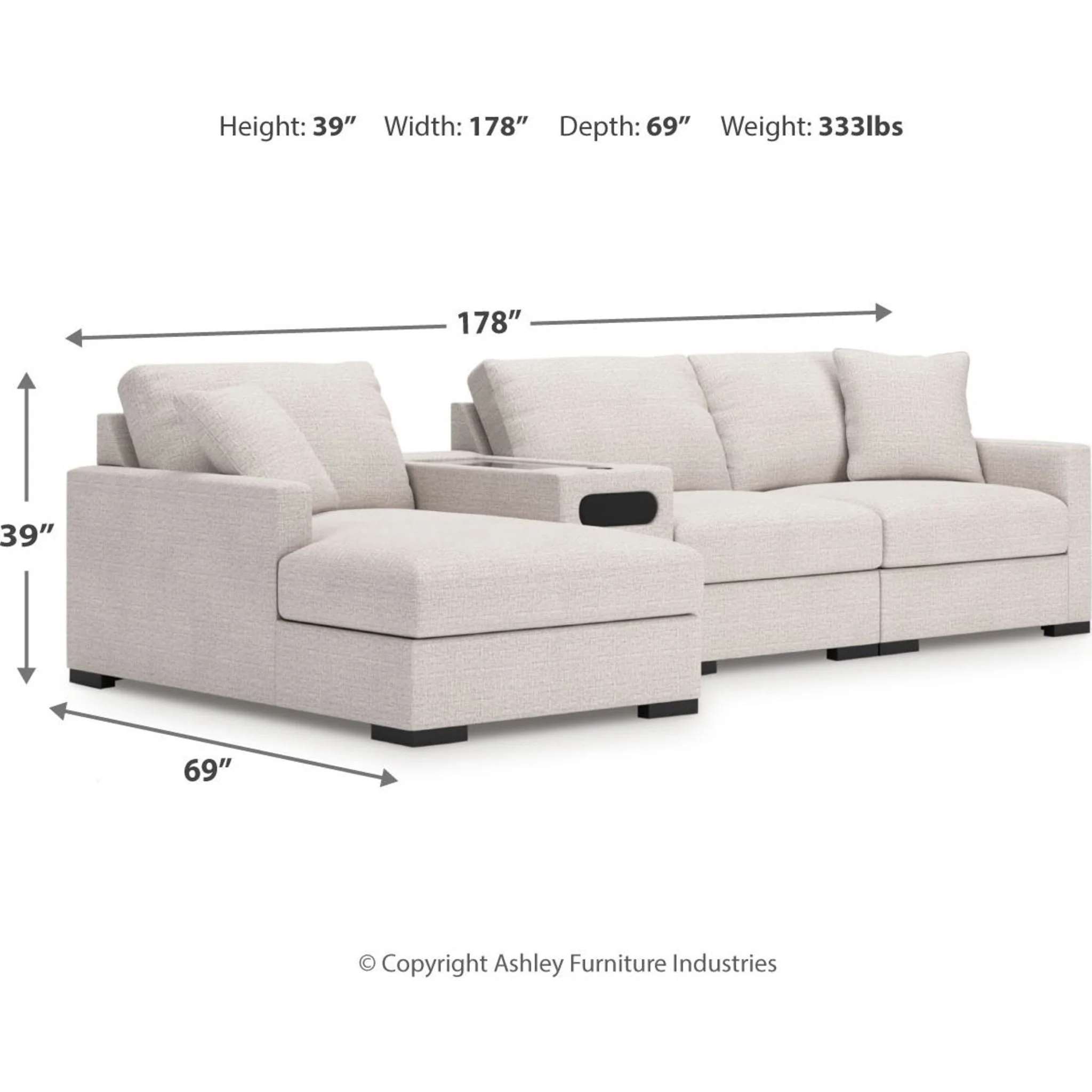 Omaha-Exclusive 4 Piece Modular Sectional with Audio System and Chaise - Image 61