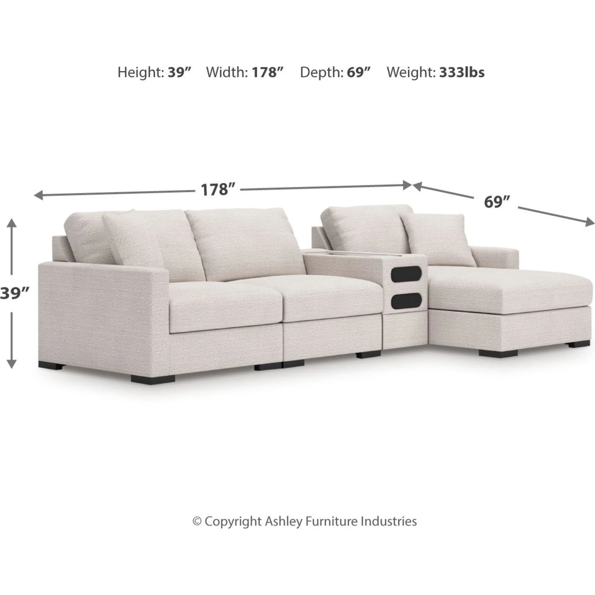 Omaha-Exclusive 4 Piece Modular Sectional with Audio System and Chaise - Image 90