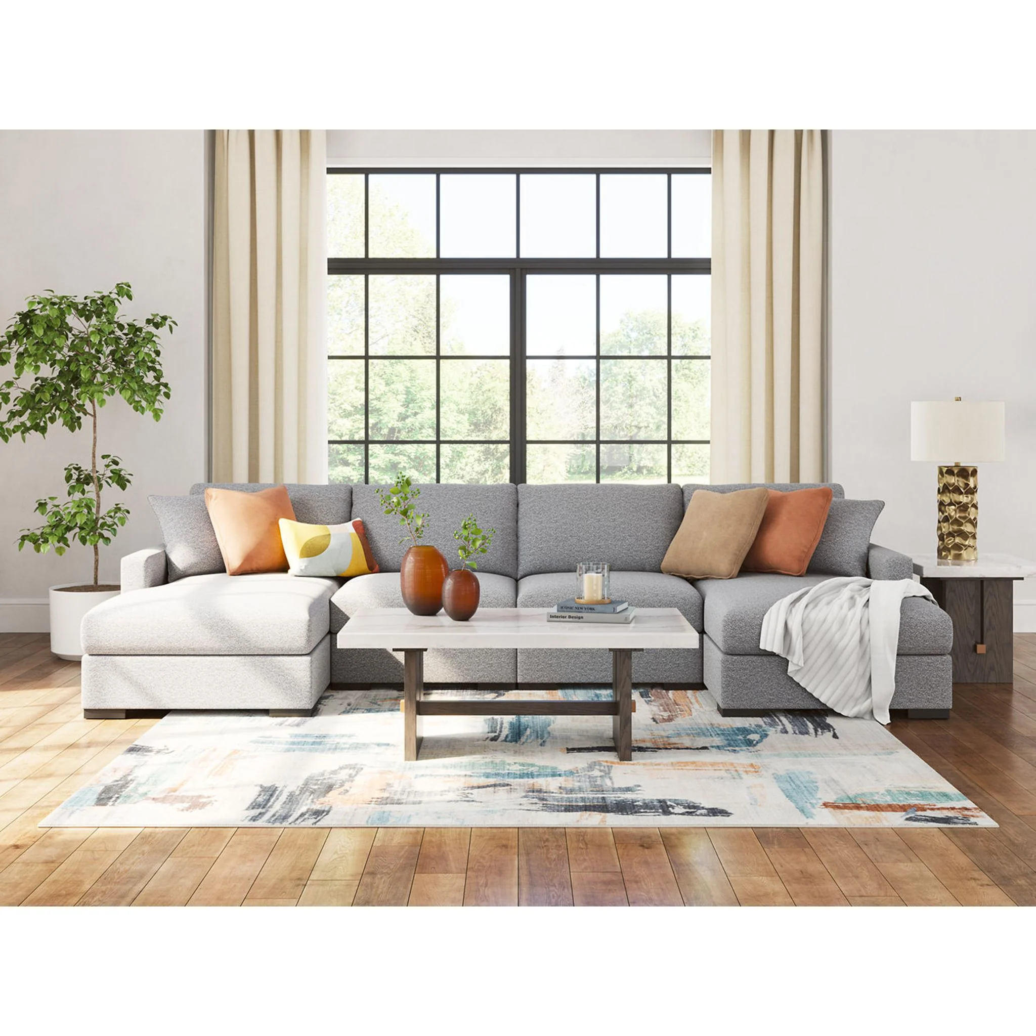 Omaha-Exclusive 4 Piece Modular Sectional with Dual Chaise - Image 2