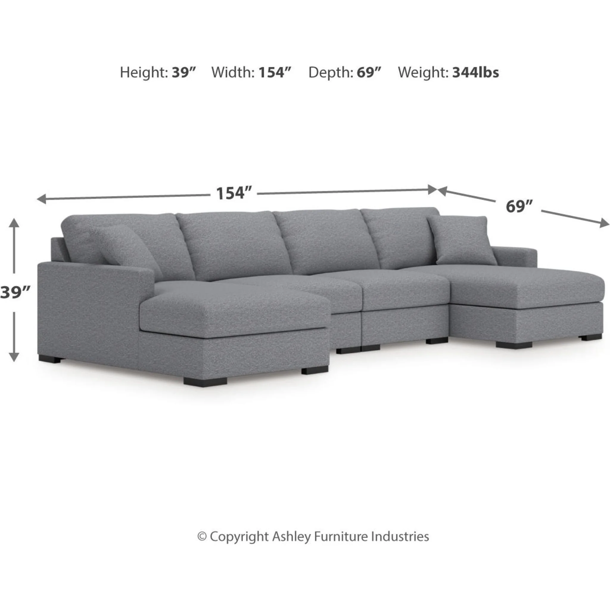 Omaha-Exclusive 4 Piece Modular Sectional with Dual Chaise - Image 3
